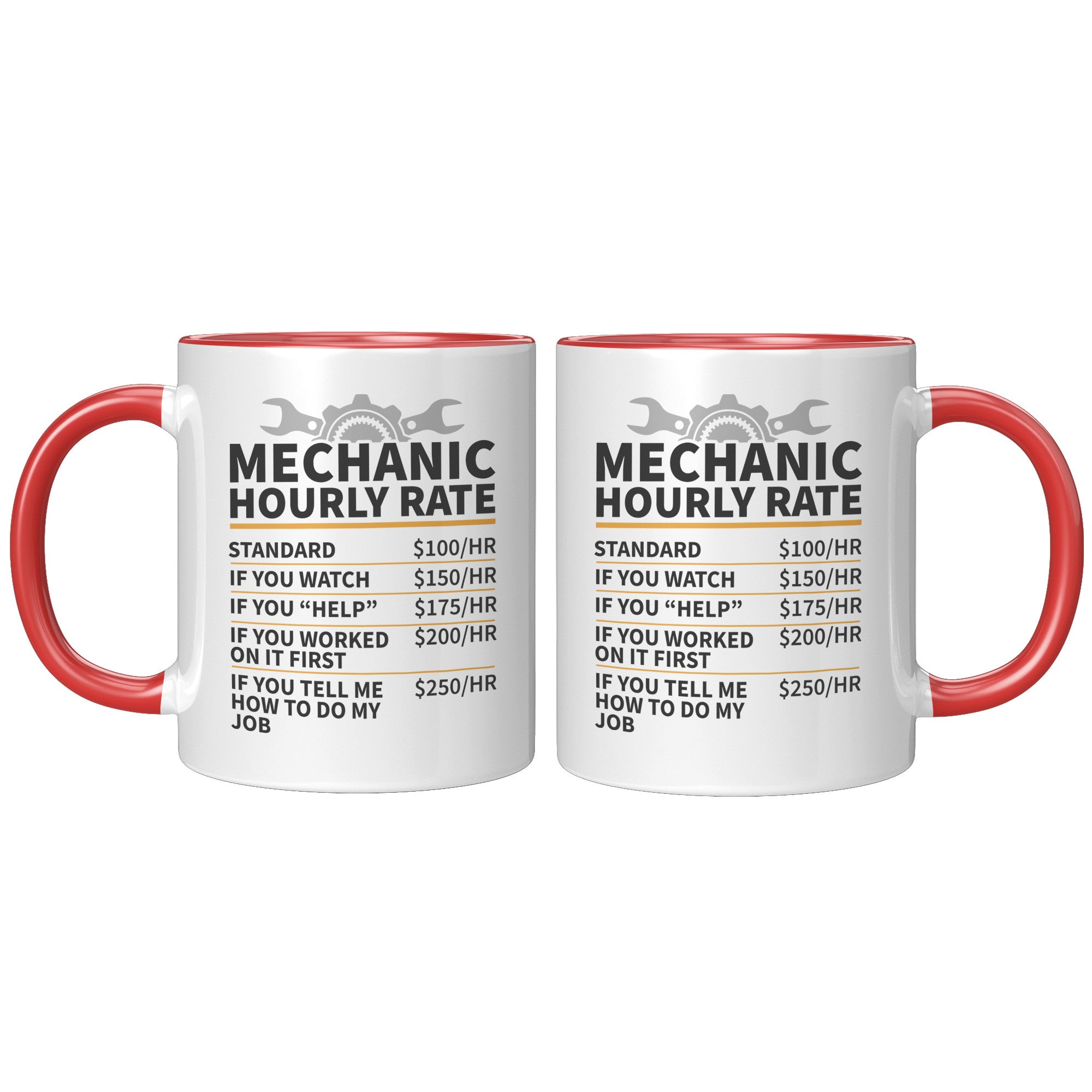 11oz Accent Mug - Mechanic Hourly Rate