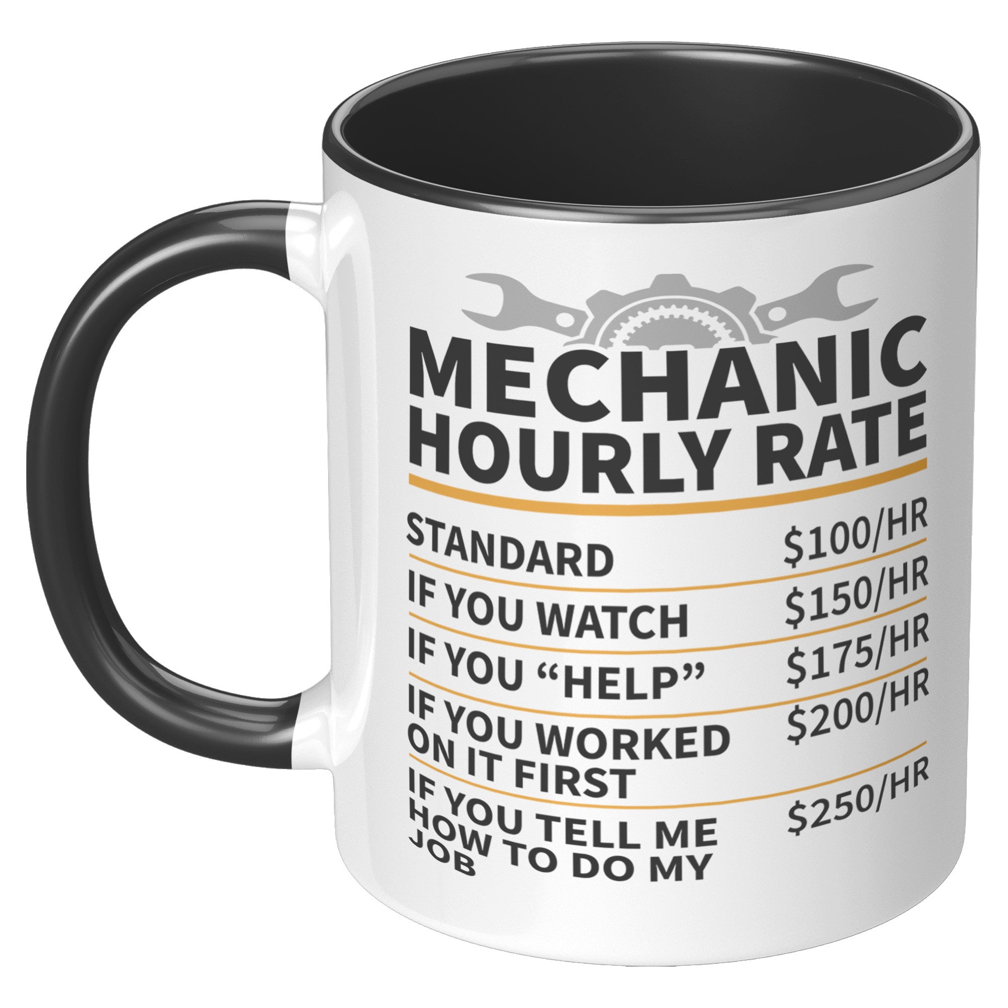 11oz Accent Mug - Mechanic Hourly Rate