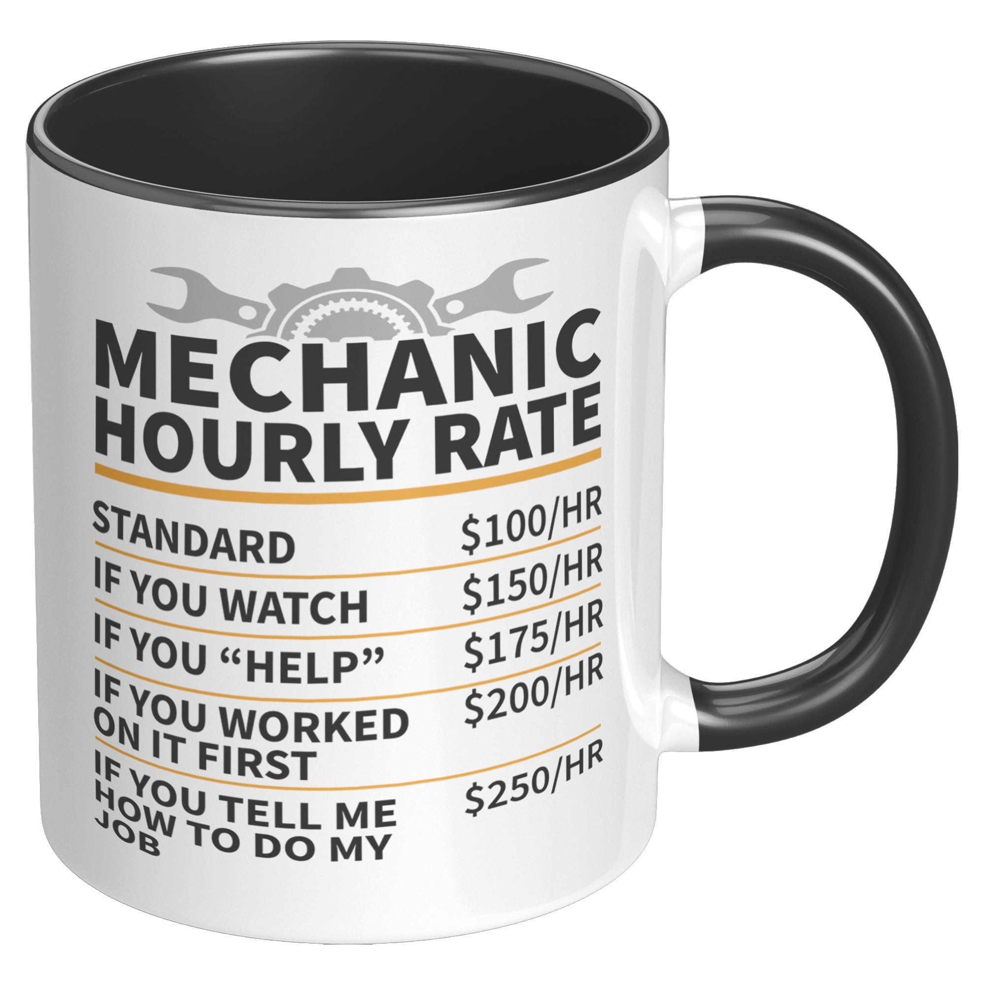 11oz Accent Mug - Mechanic Hourly Rate