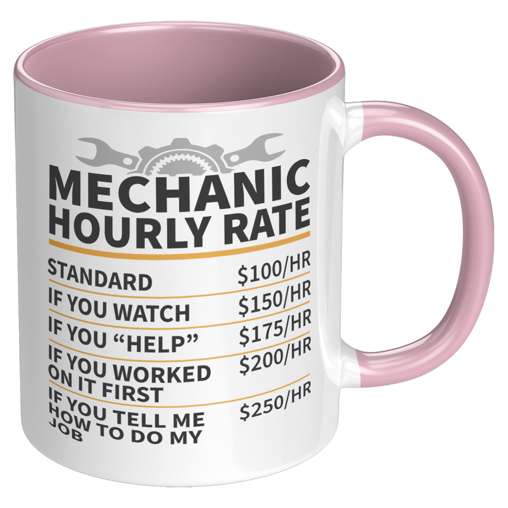 11oz Accent Mug - Mechanic Hourly Rate