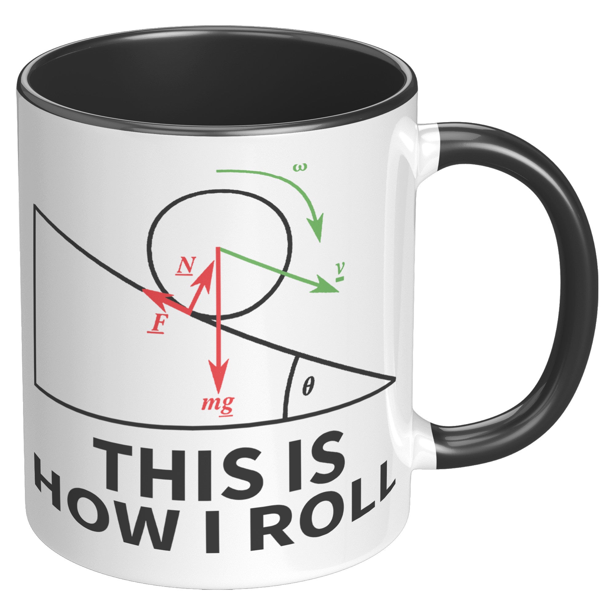 11oz Accent Mug - Physics This Is How I Roll