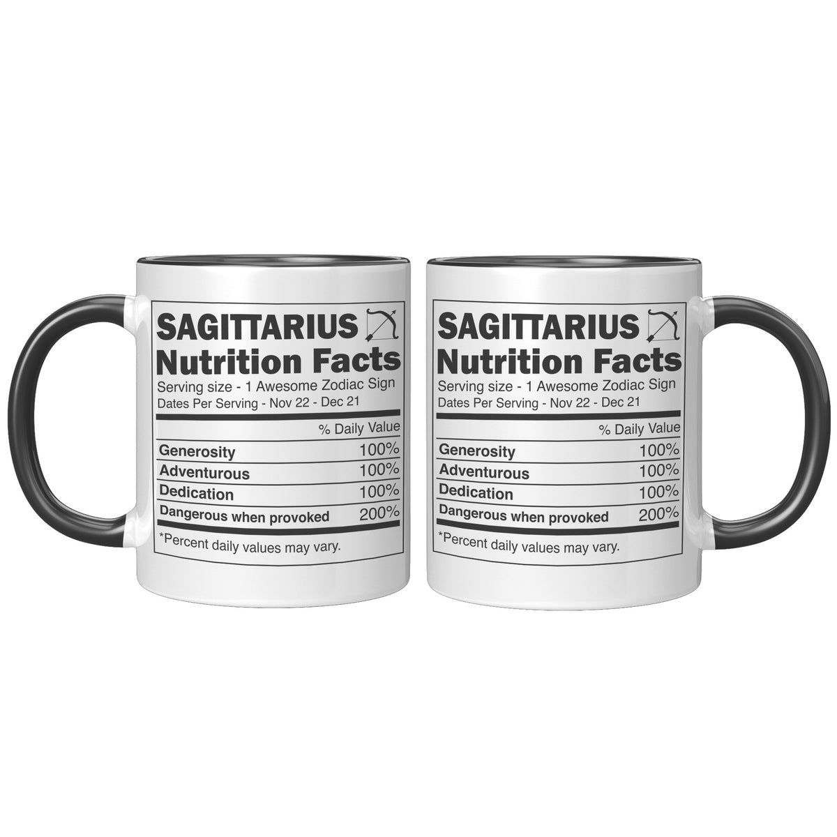11oz Accent Mug - Sagittarius Nutrition Facts
