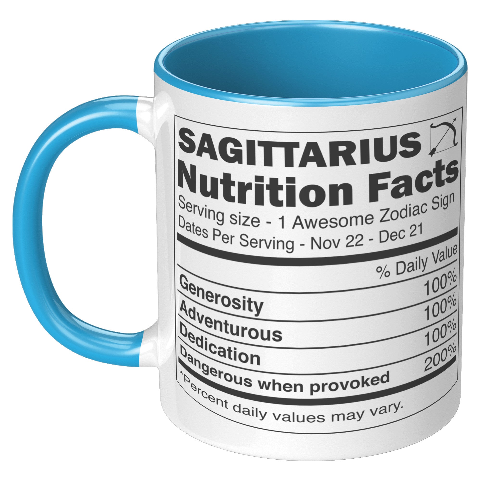 11oz Accent Mug - Sagittarius Nutrition Facts