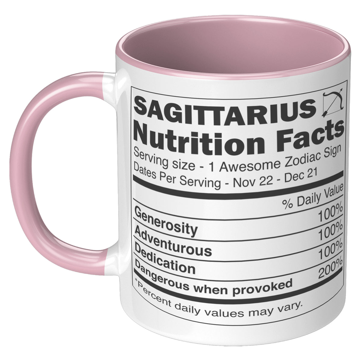 11oz Accent Mug - Sagittarius Nutrition Facts