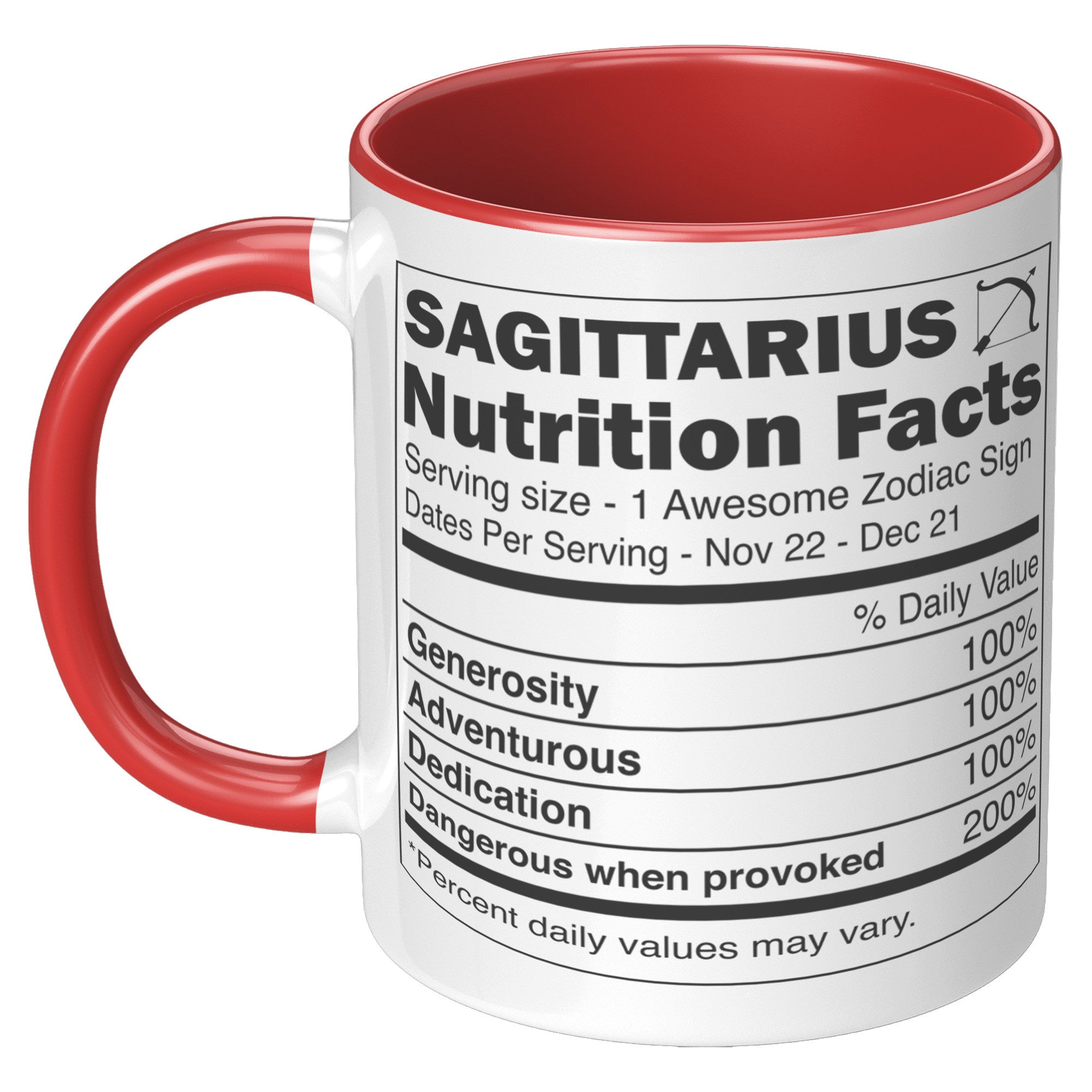 11oz Accent Mug - Sagittarius Nutrition Facts