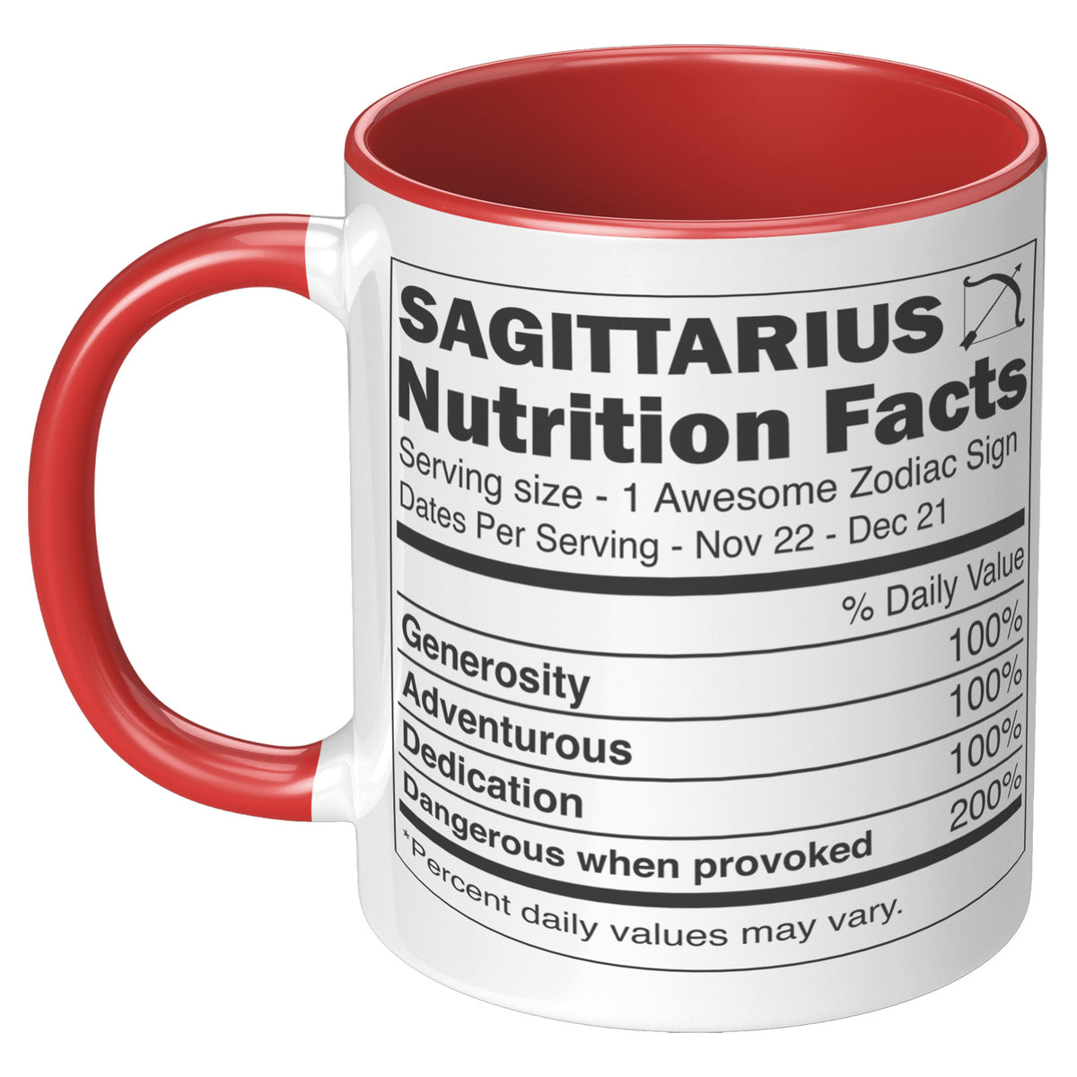 11oz Accent Mug - Sagittarius Nutrition Facts