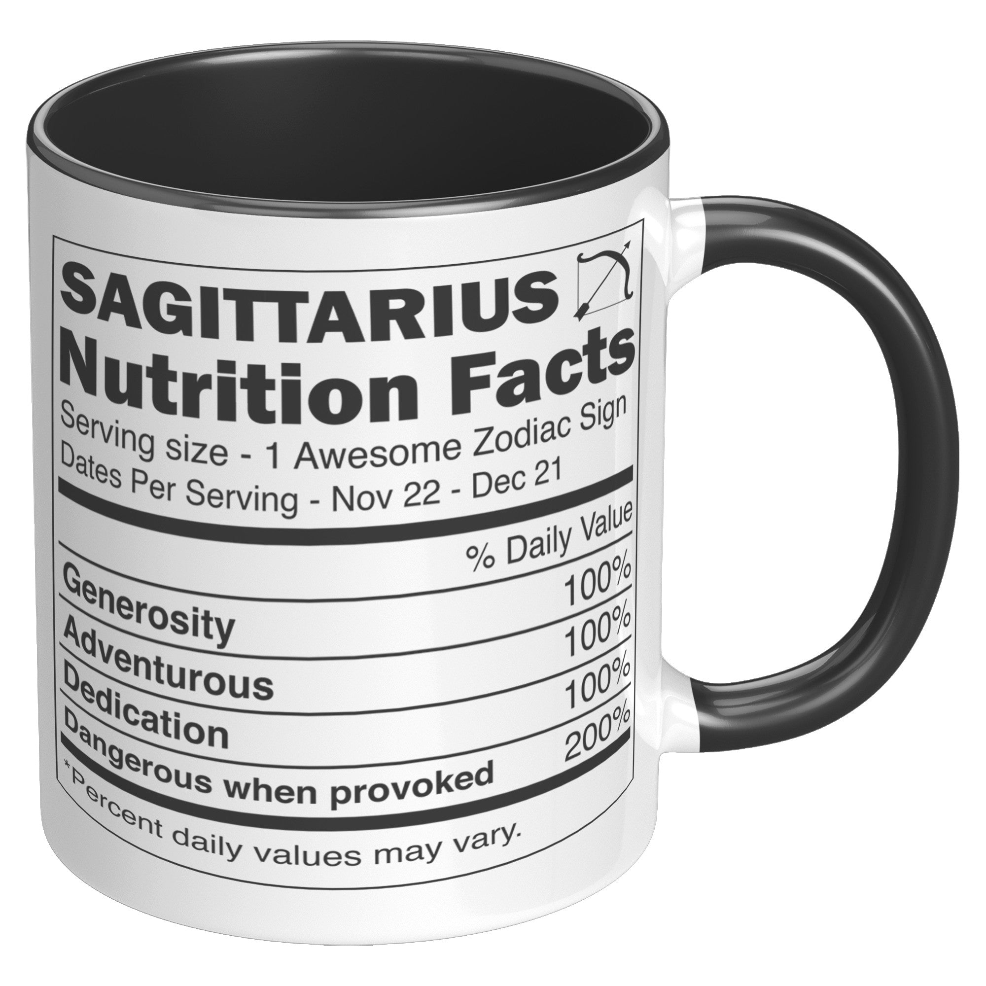 11oz Accent Mug - Sagittarius Nutrition Facts