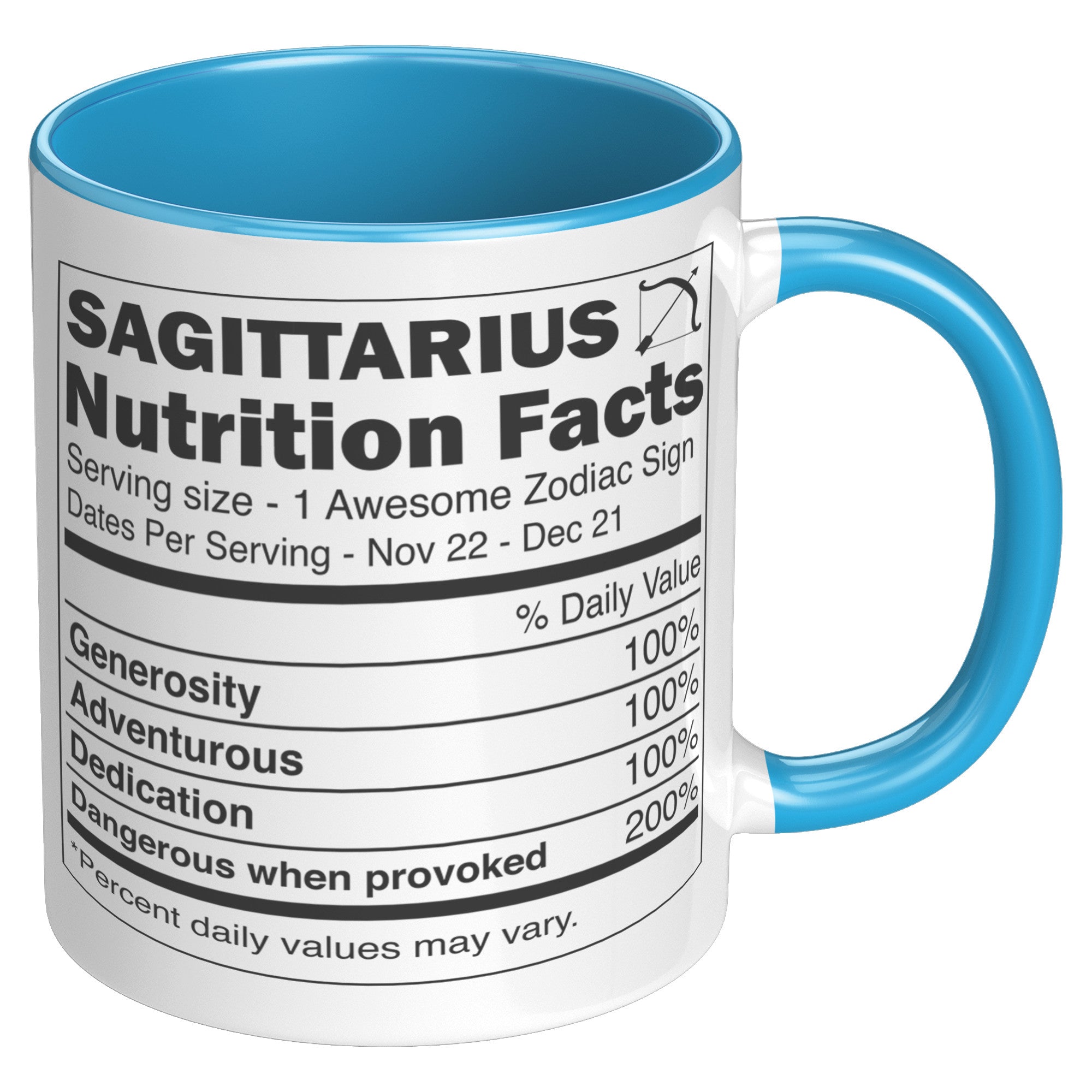 11oz Accent Mug - Sagittarius Nutrition Facts