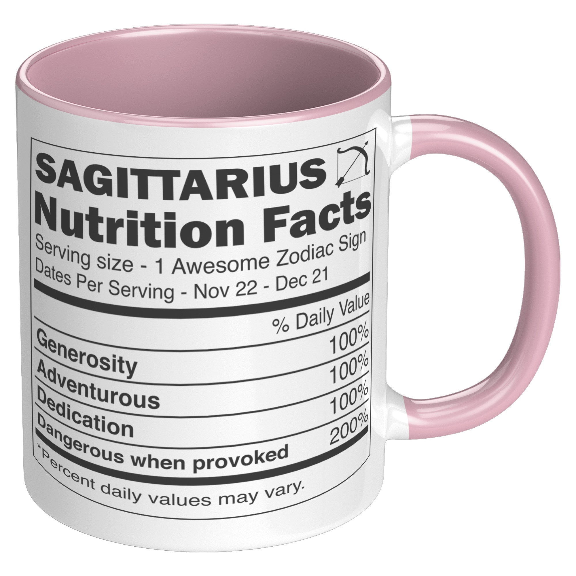 11oz Accent Mug - Sagittarius Nutrition Facts