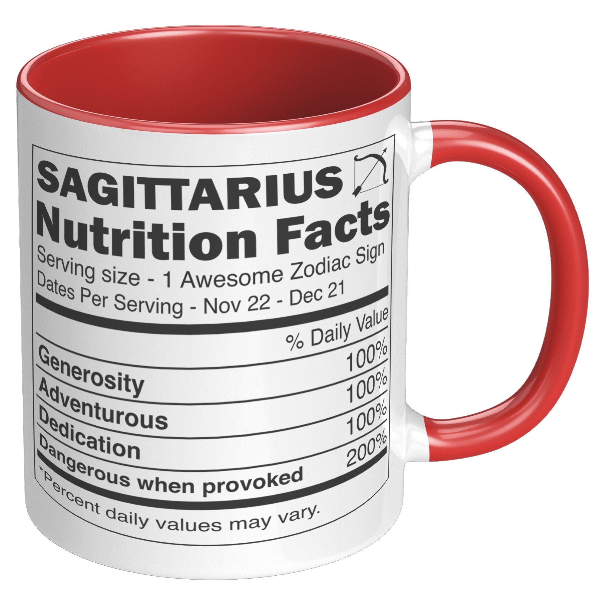 11oz Accent Mug - Sagittarius Nutrition Facts