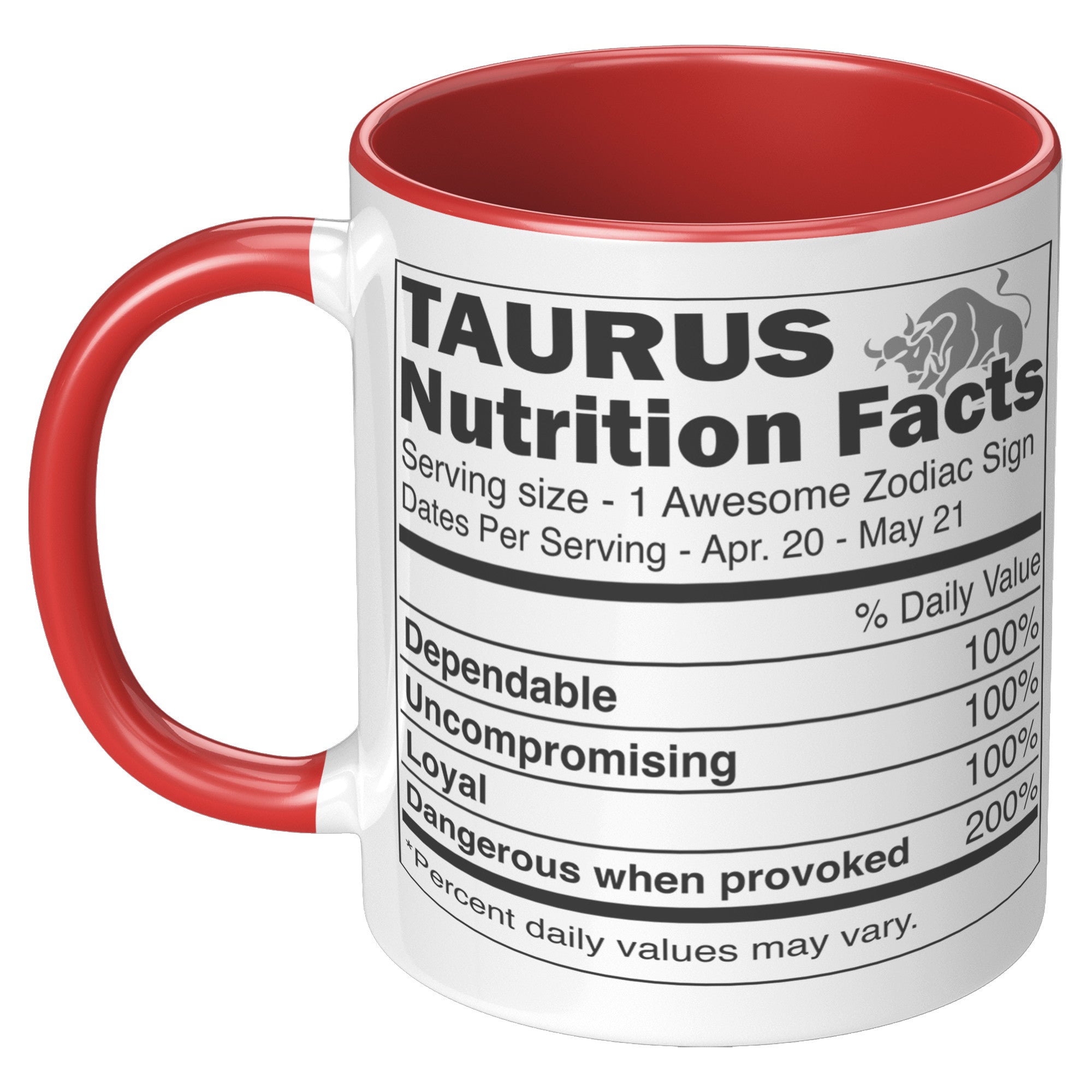 11oz Accent Mug - Taurus Nutrition Facts