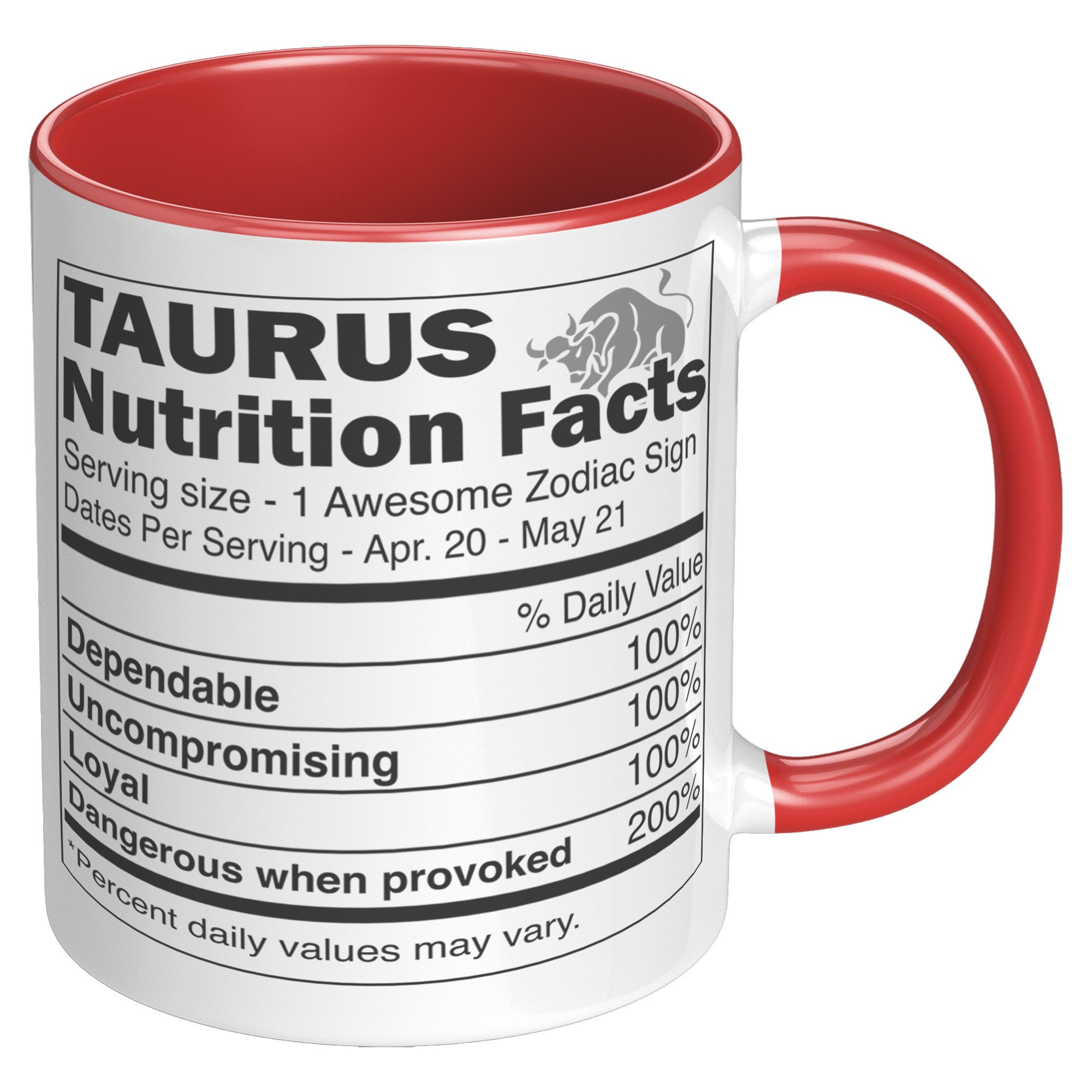 11oz Accent Mug - Taurus Nutrition Facts