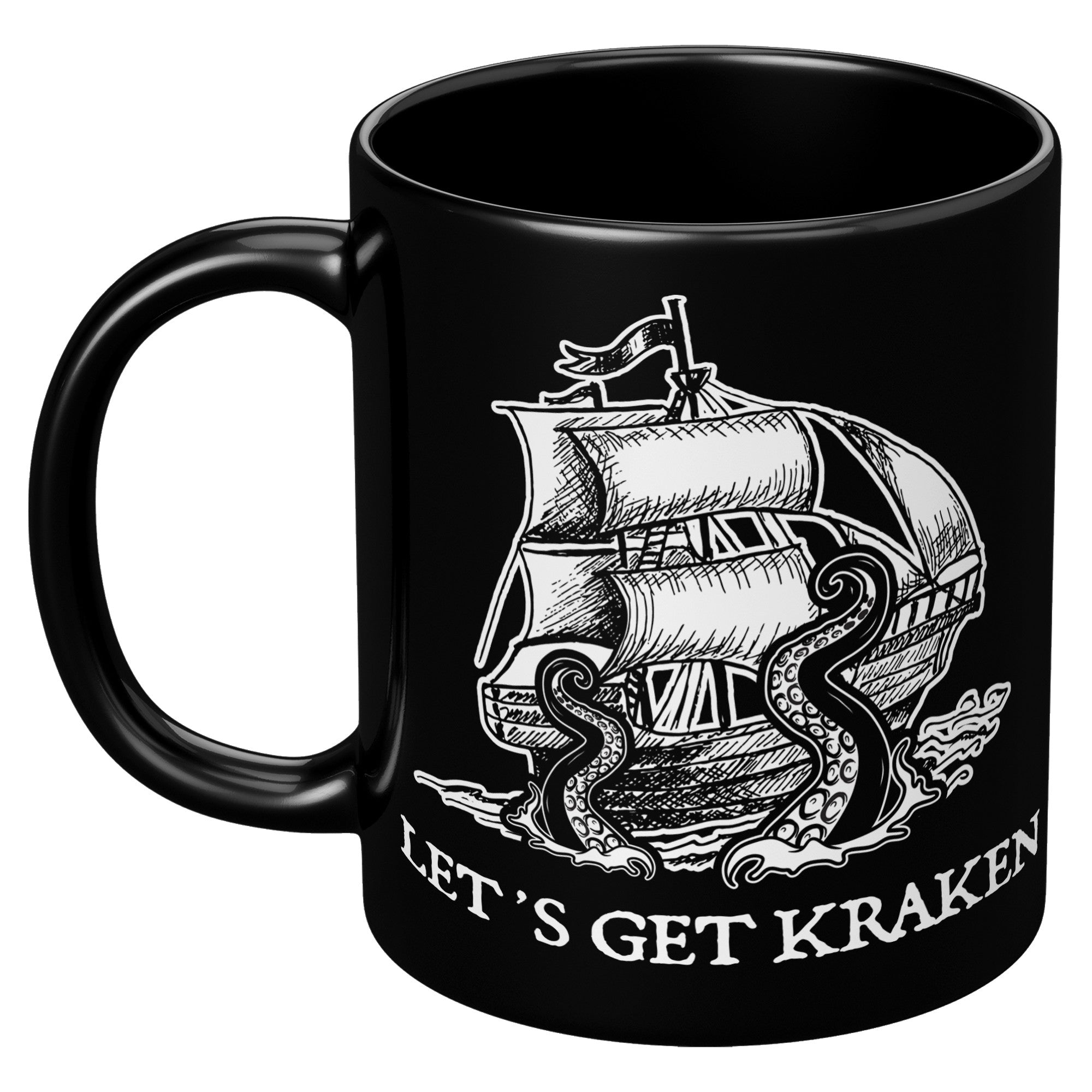 11oz Black Mug - Let's Get Kraken