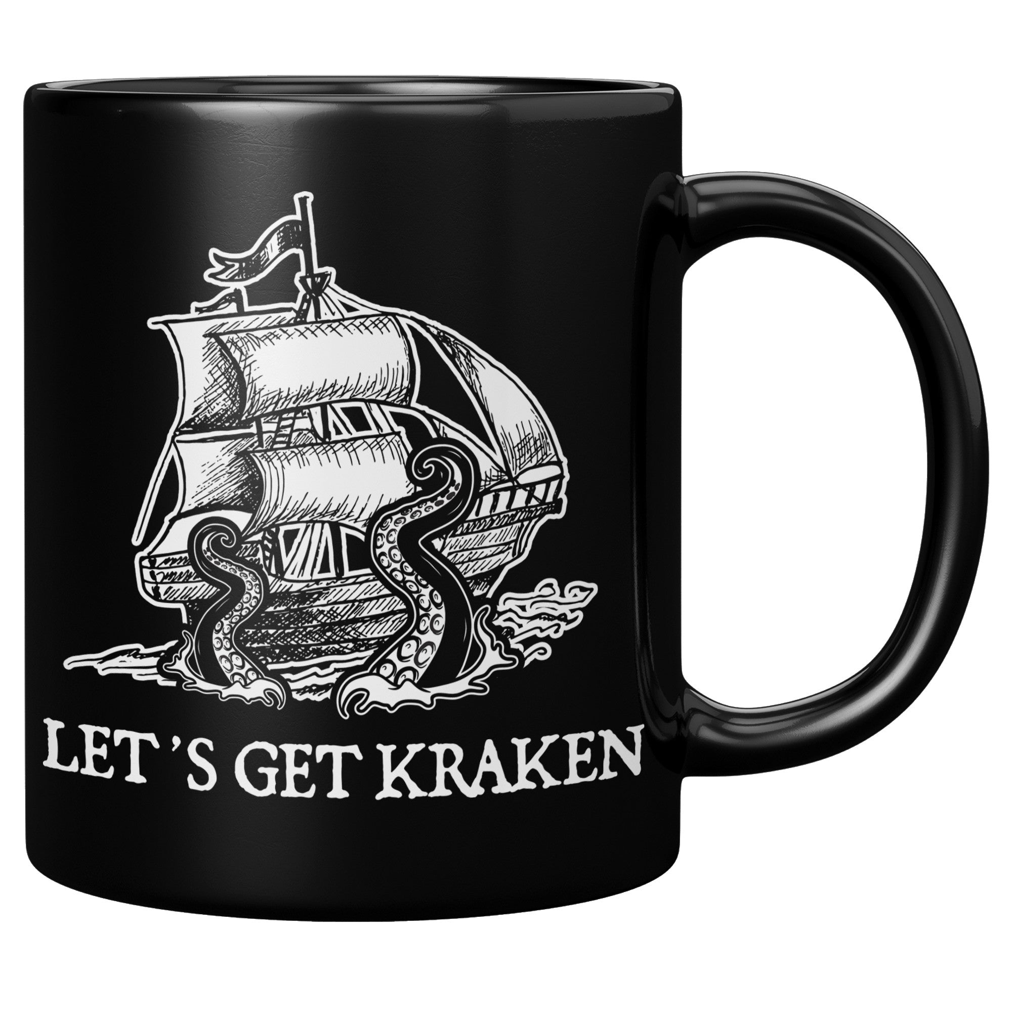 11oz Black Mug - Let's Get Kraken
