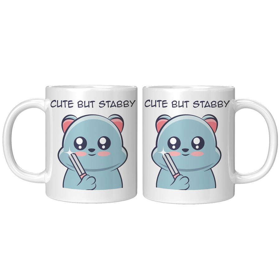 11oz White Mug - Cute But Stabby