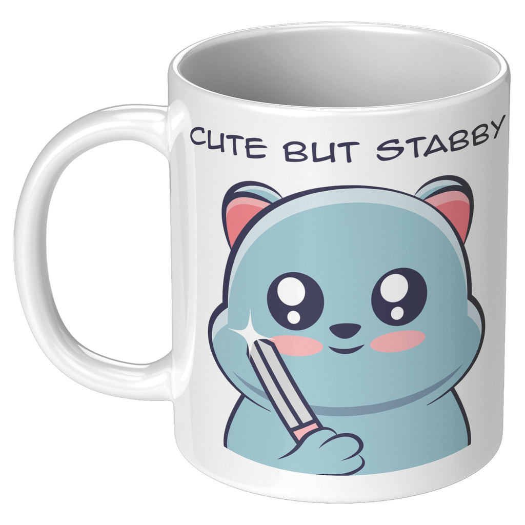 11oz White Mug - Cute But Stabby