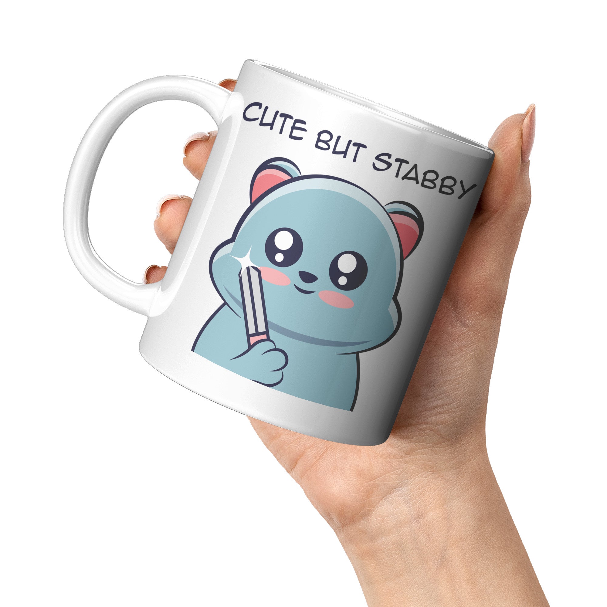 11oz White Mug - Cute But Stabby
