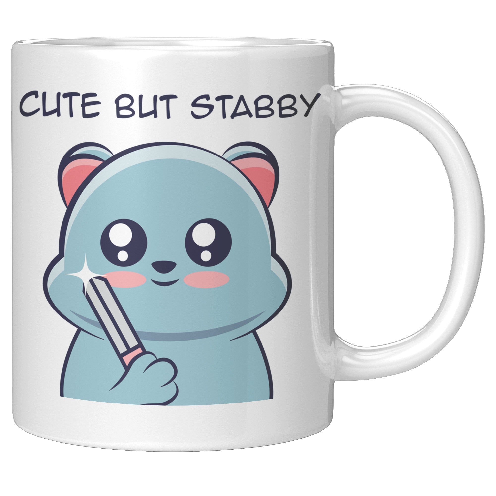 11oz White Mug - Cute But Stabby