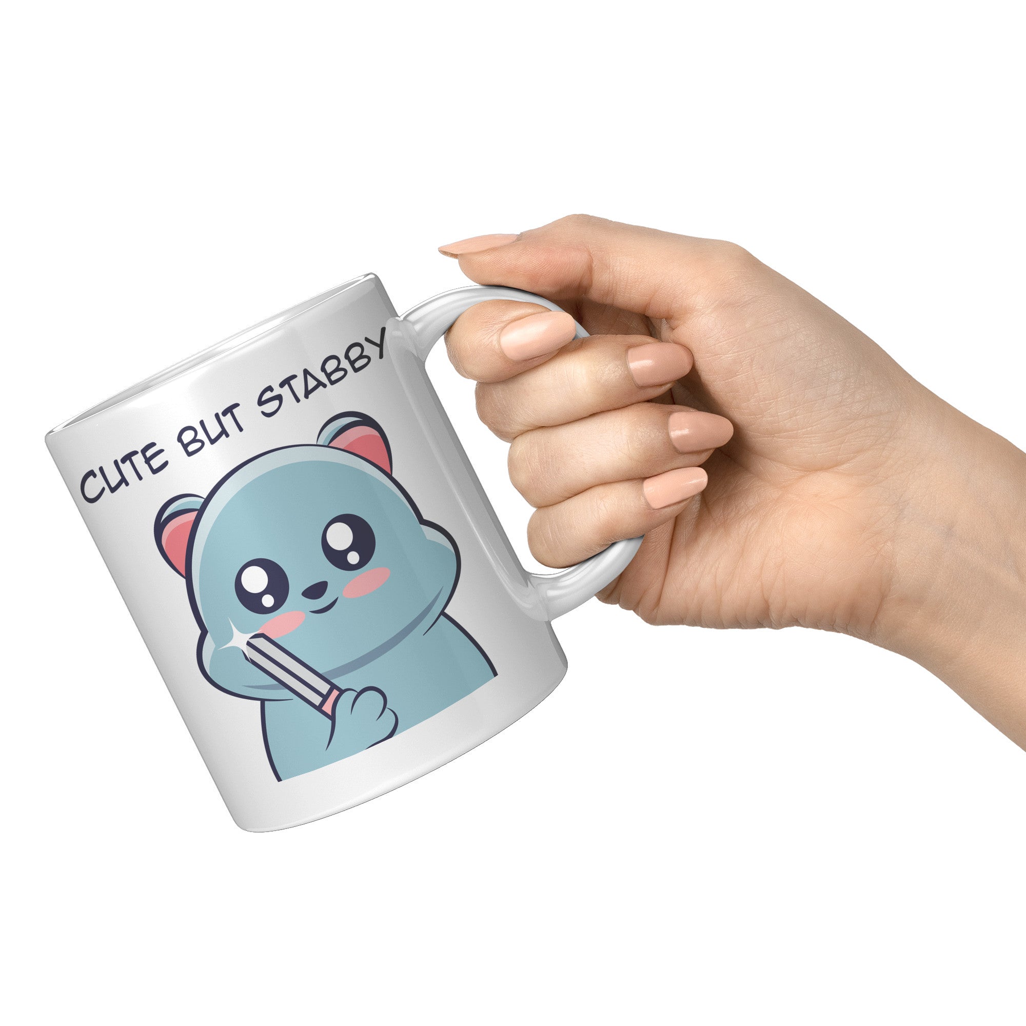 11oz White Mug - Cute But Stabby