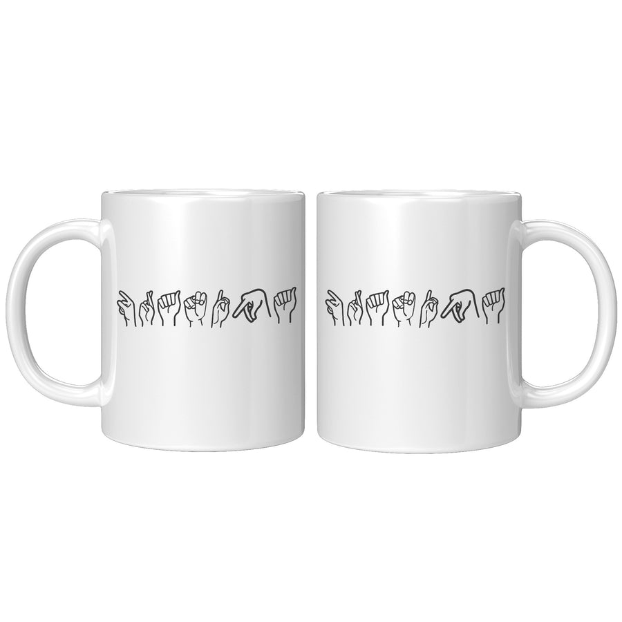 11oz White Mug - Grandpa Sign Language