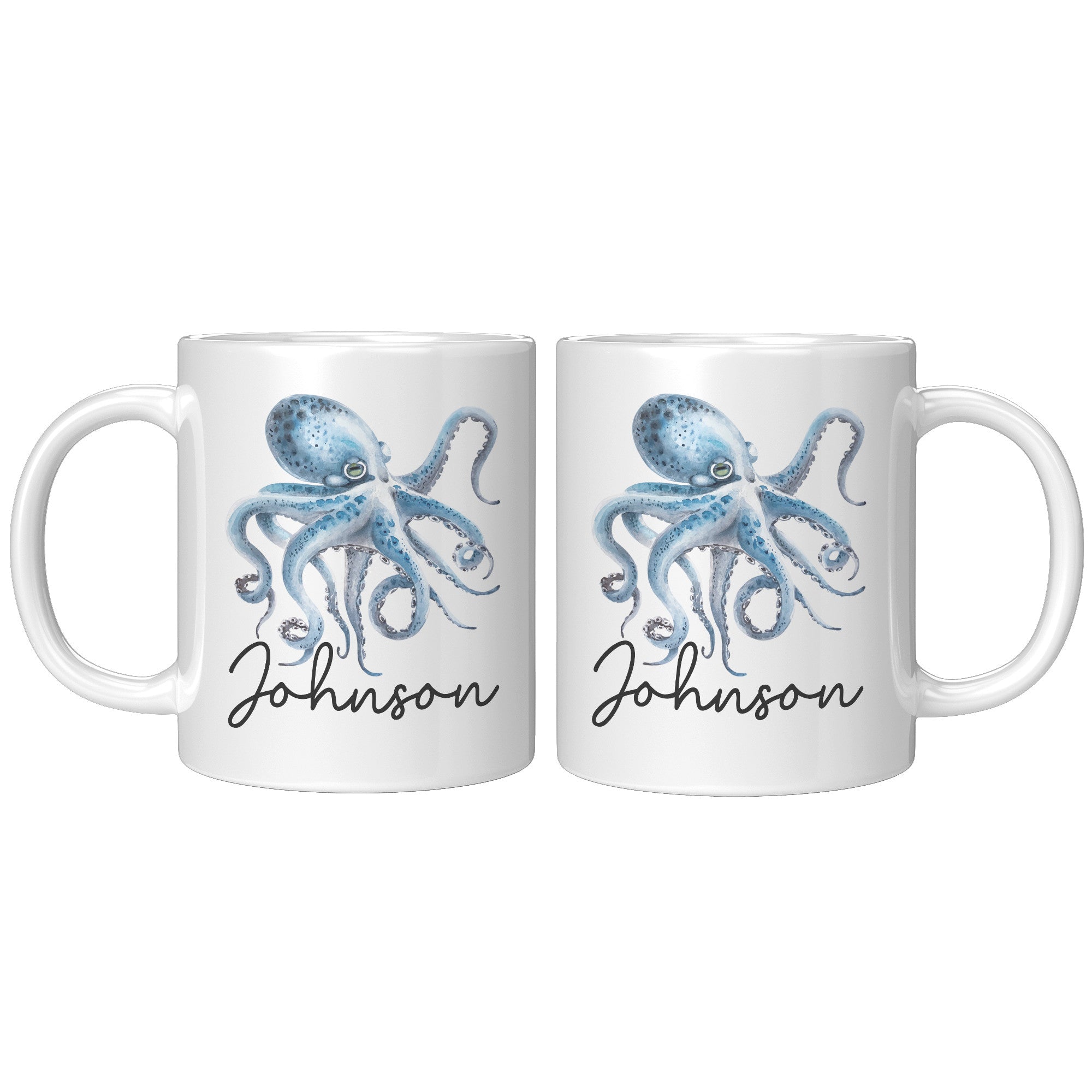 11oz White Mug - Johnson Octopus Mug