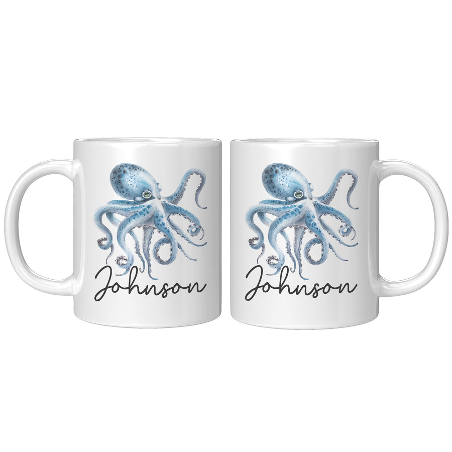 11oz White Mug - Johnson Octopus Mug