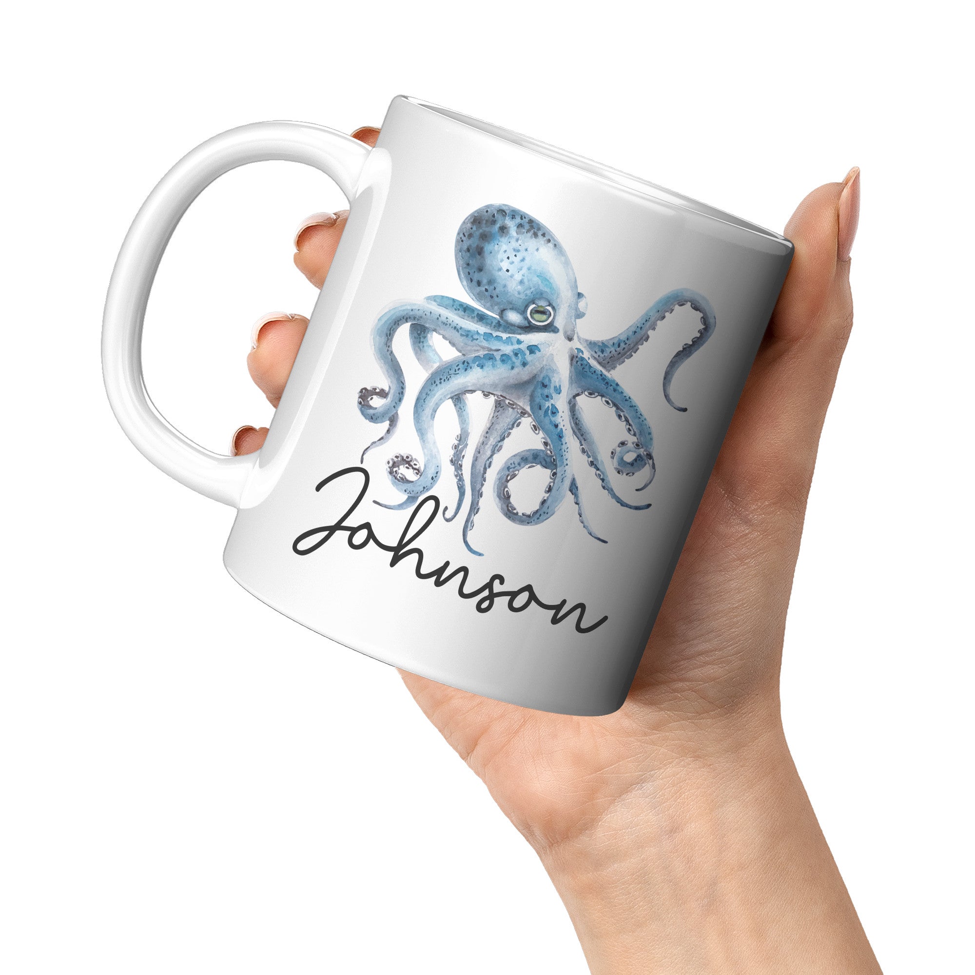 11oz White Mug - Johnson Octopus Mug