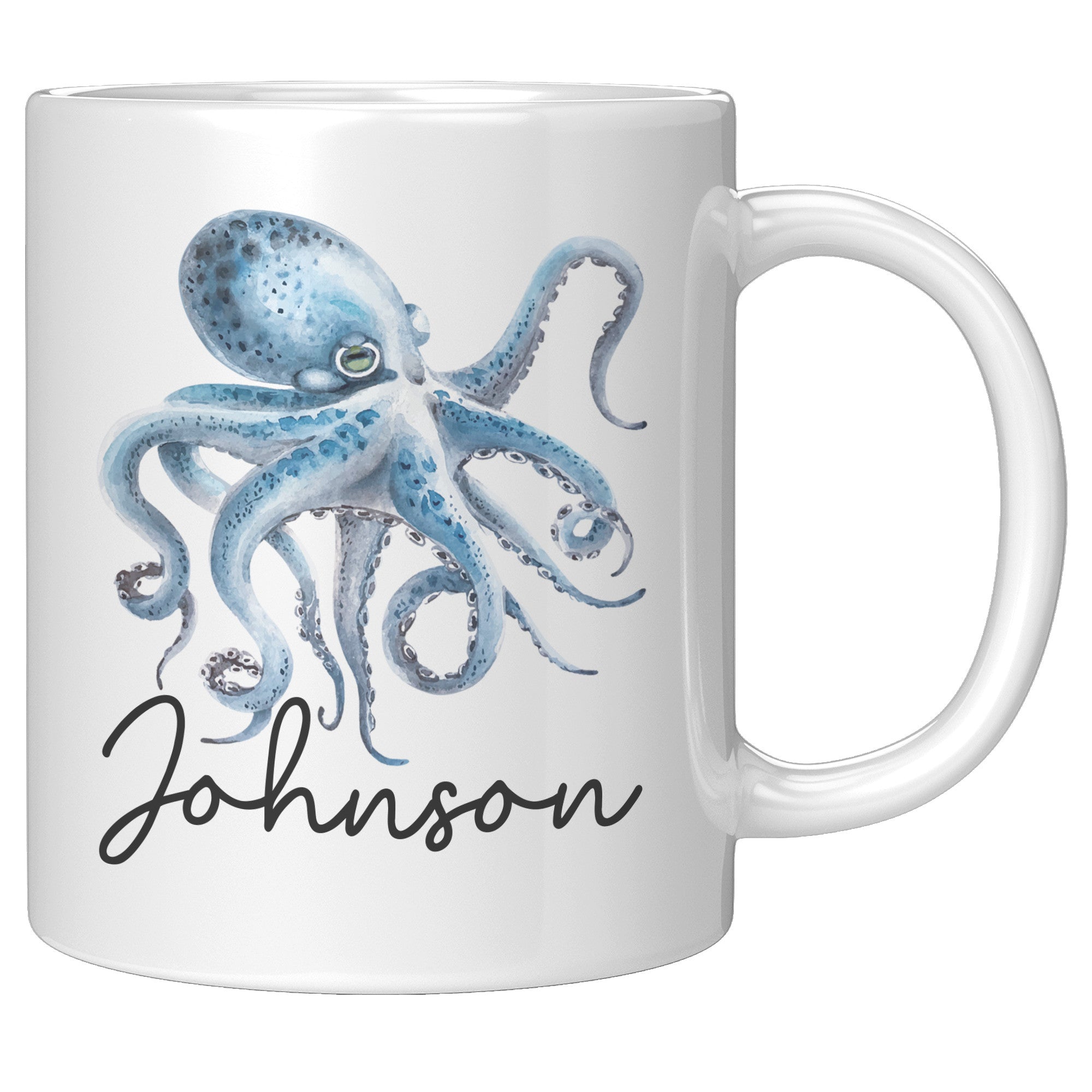 11oz White Mug - Johnson Octopus Mug