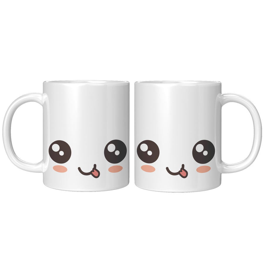 11oz White Mug - Kawaii Smiley Face