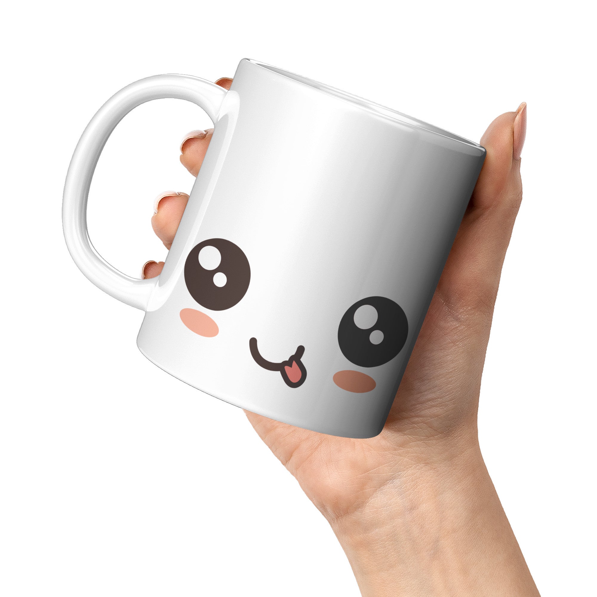 11oz White Mug - Kawaii Smiley Face