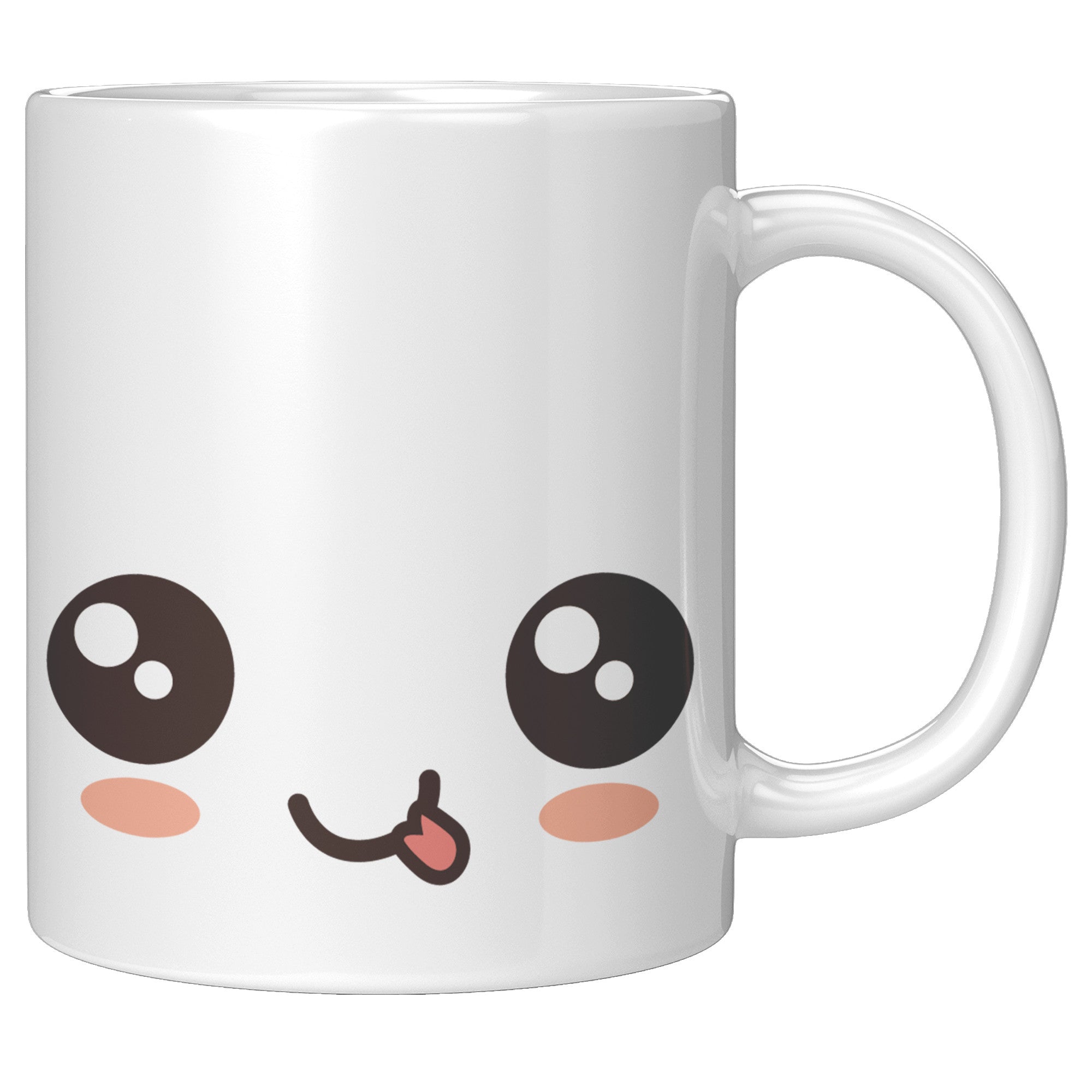 11oz White Mug - Kawaii Smiley Face