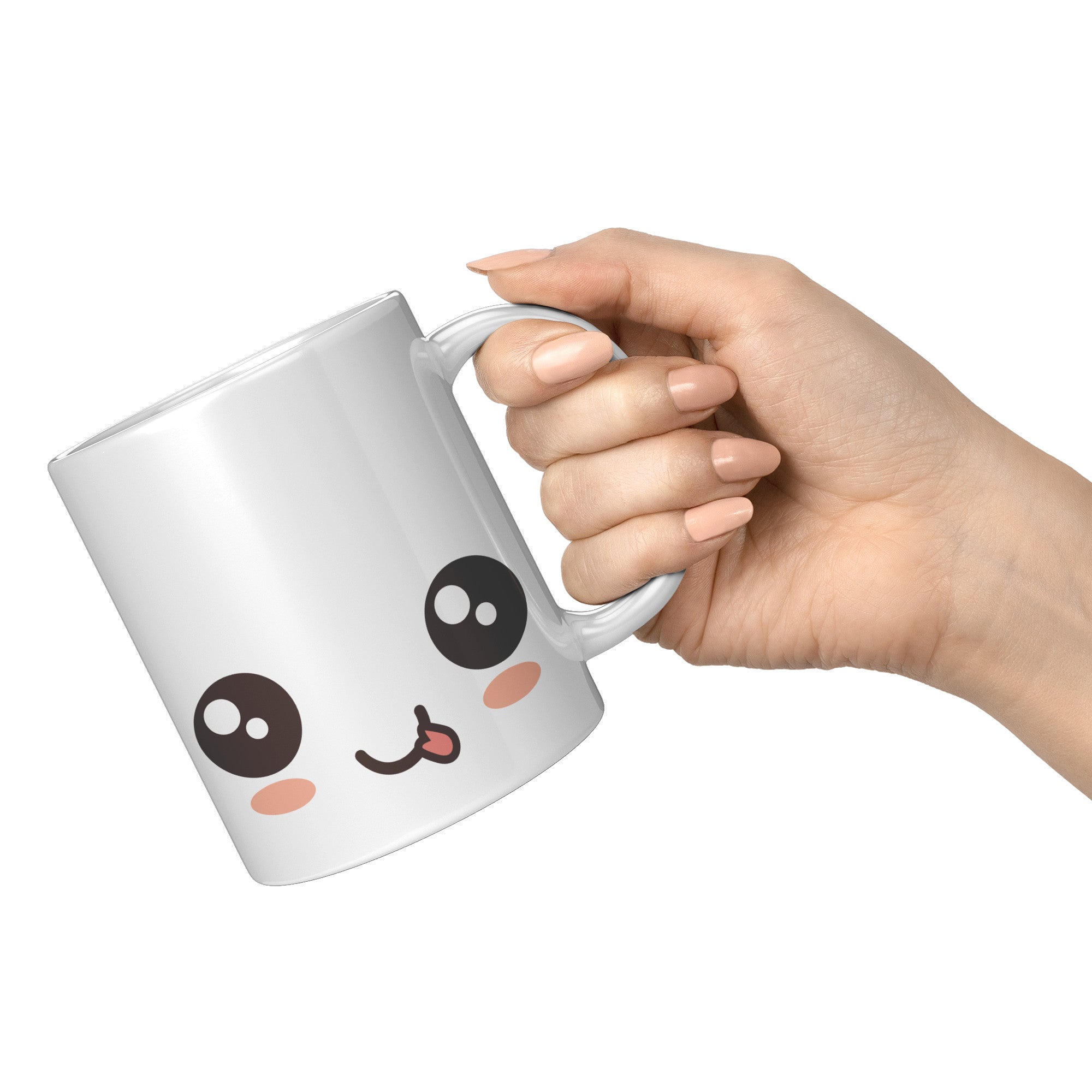 11oz White Mug - Kawaii Smiley Face