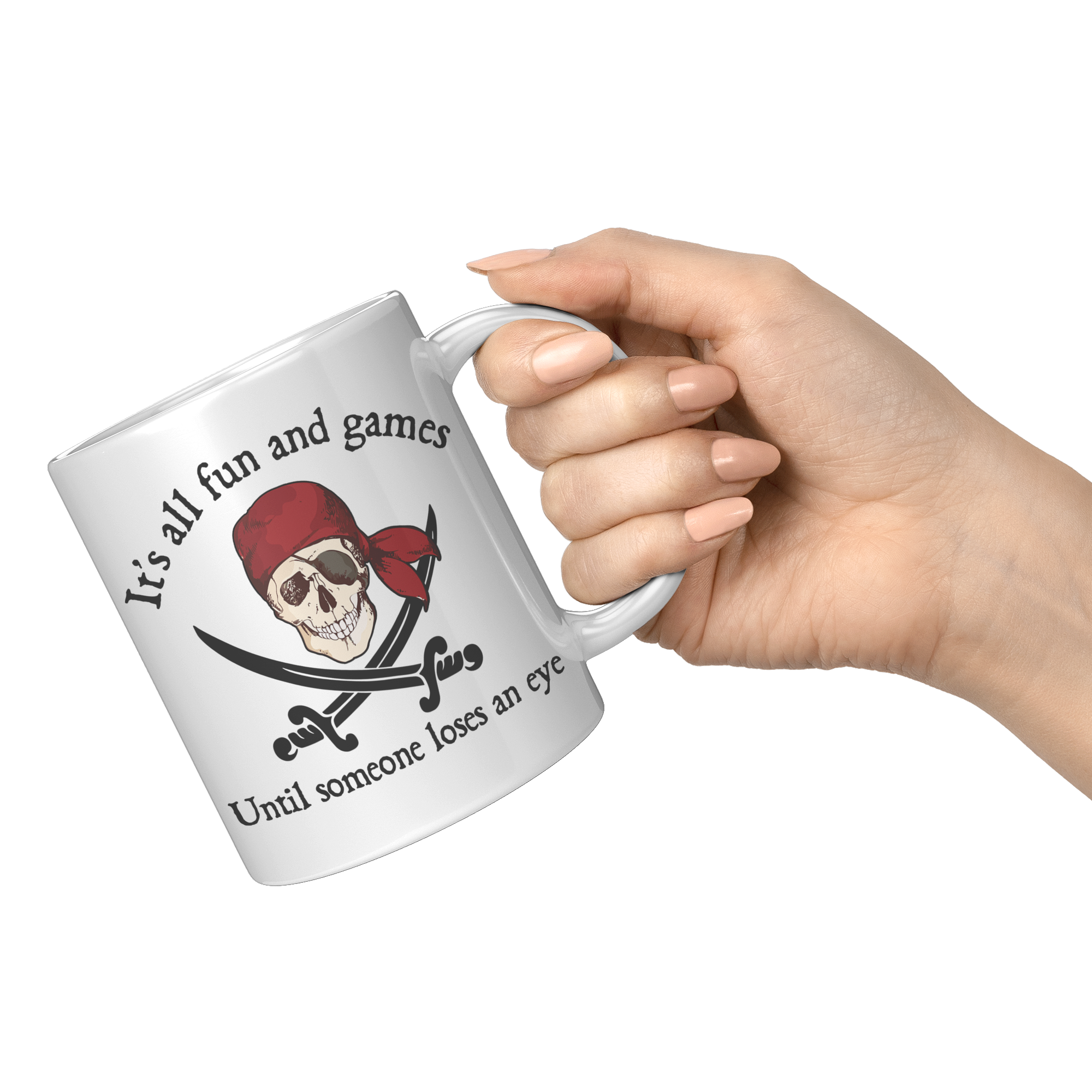 11oz_White_Mug_-_Pirate_Fun_and_Games_11oz_White_RH_Model_Mockup.png