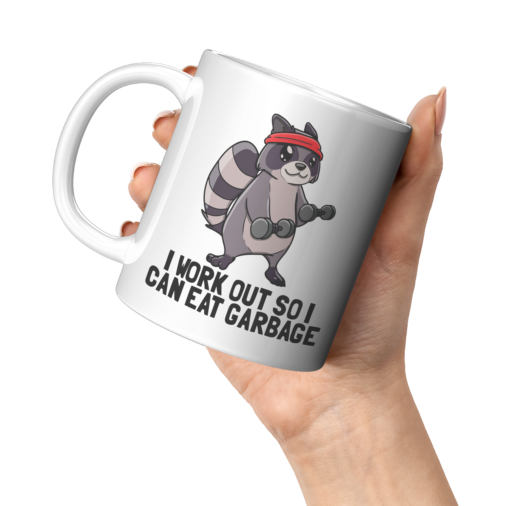 11oz_White_Mug_-_Raccoon_Workout_Eat_Gar_11oz_White_LH_Model_Mockup.png_15353921