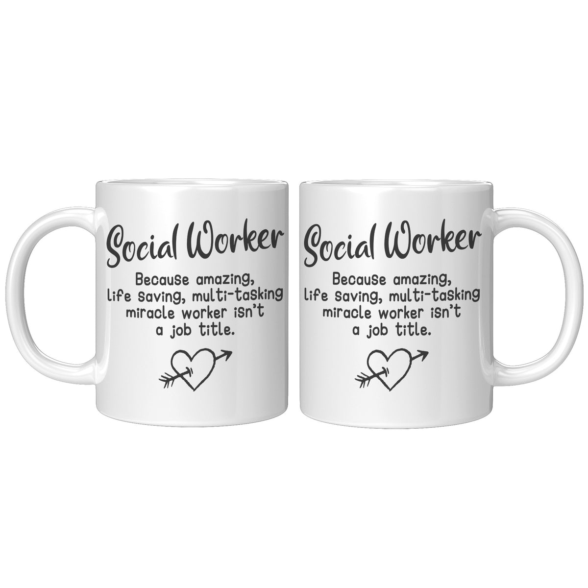11oz White Mug - Social Worker Amazing
