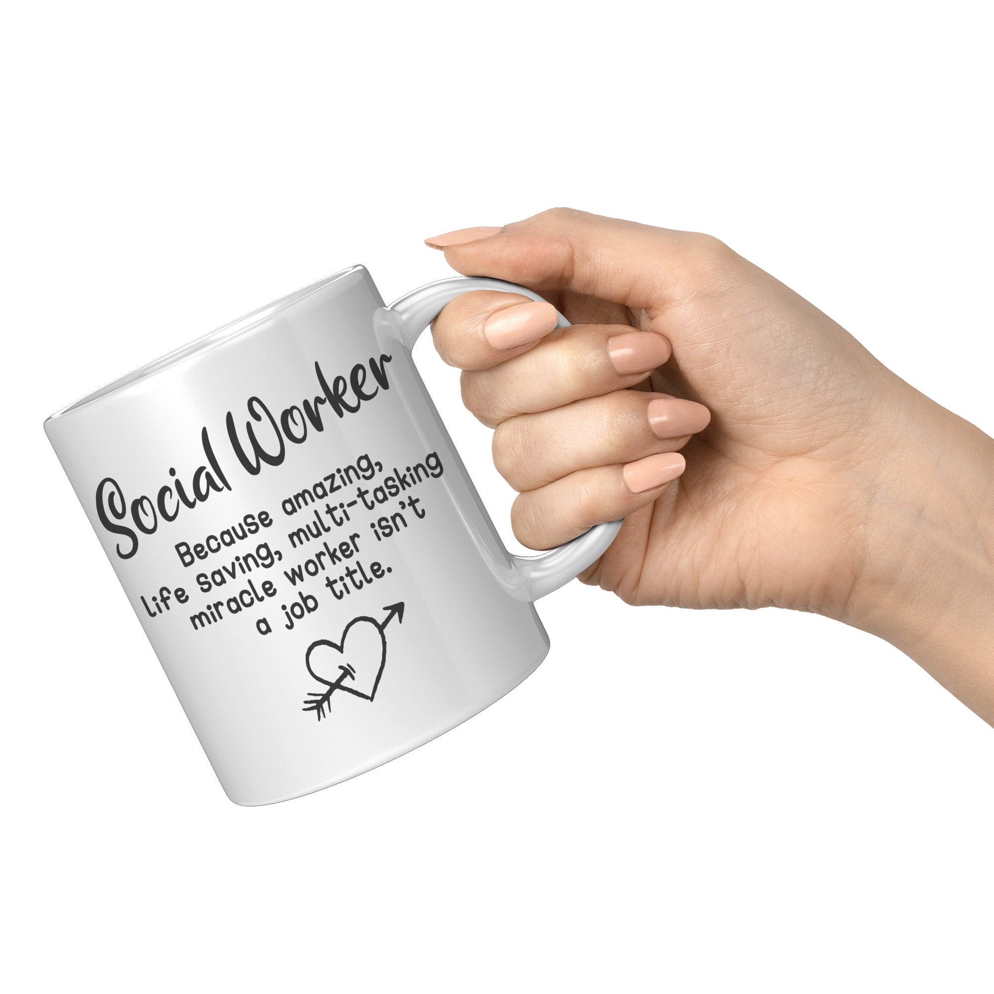 11oz White Mug - Social Worker Amazing