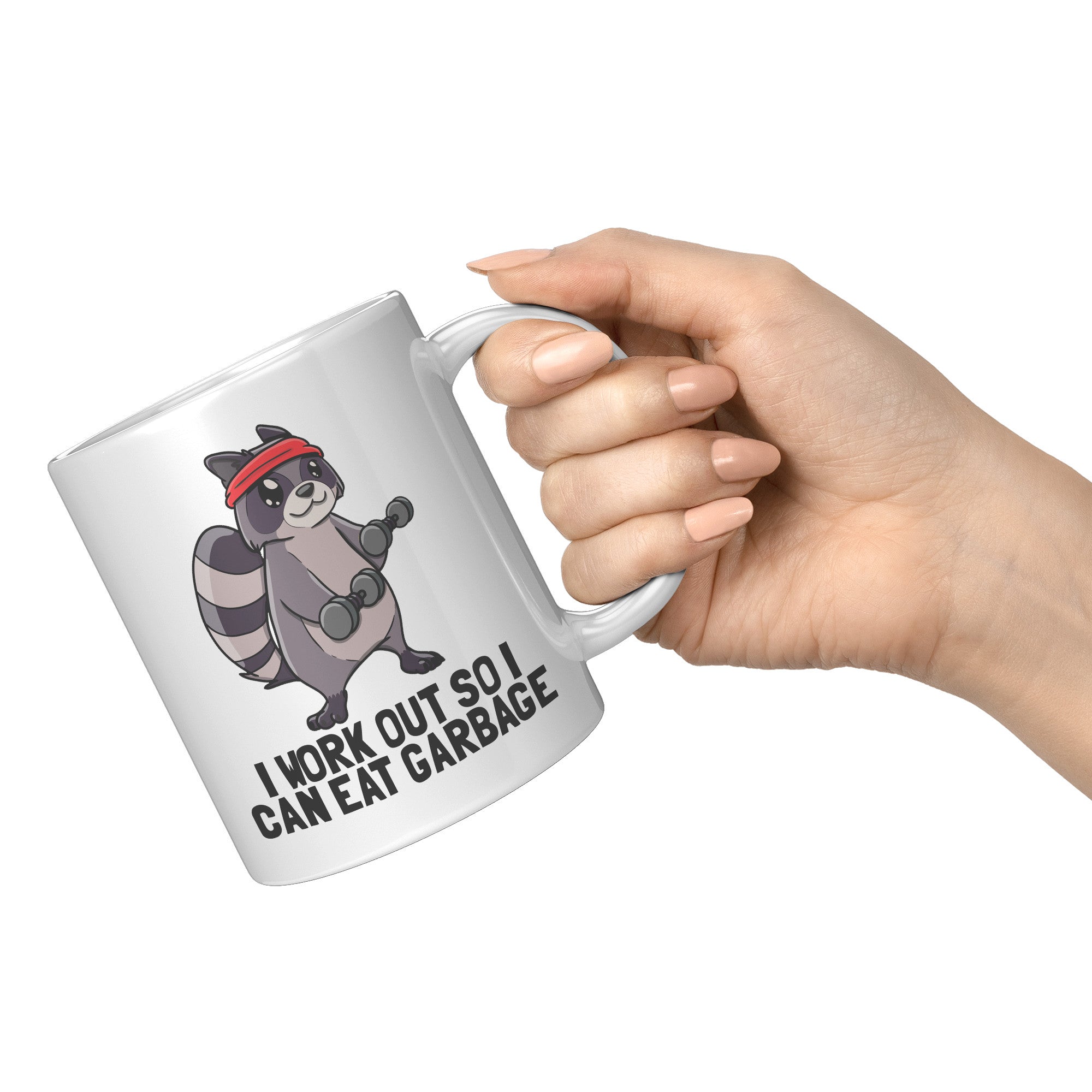 11oz White Mug - Work Out Eat Trash