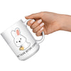 15OZ WHITE MUG - No Talkie Before Coffee Bunny