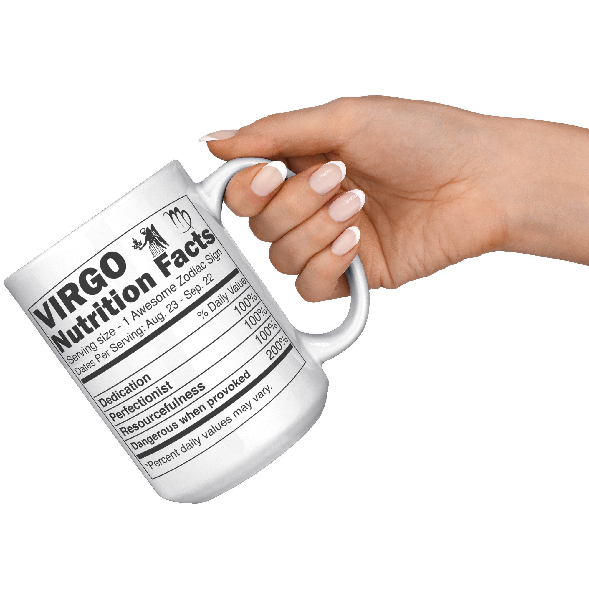 15 Oz White Mug - Virgo Nutrition Facts