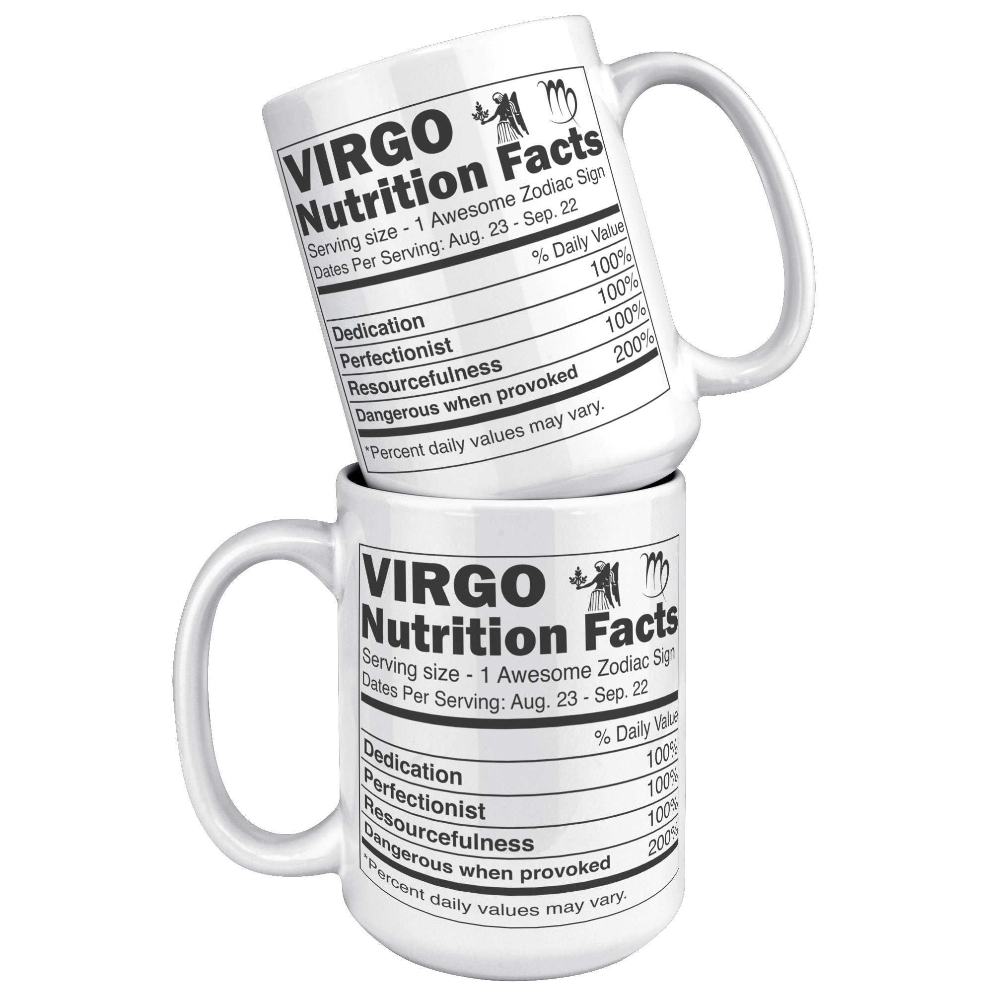 15 Oz White Mug - Virgo Nutrition Facts