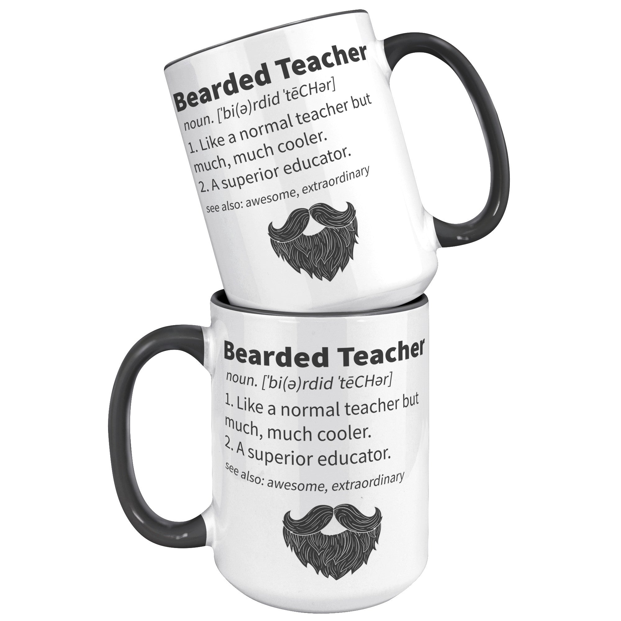 15oz Accent Mug - Bearded Teacher