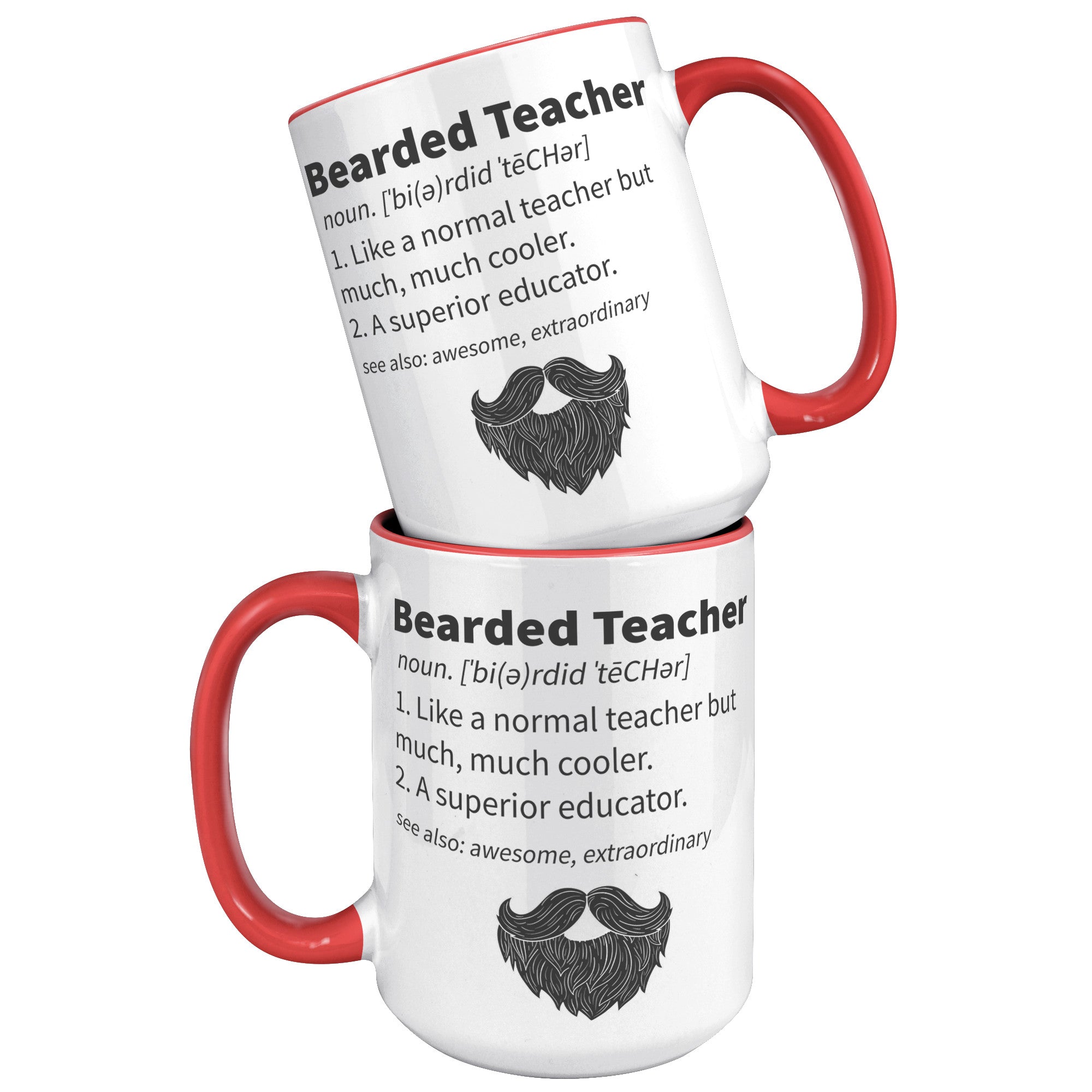 15oz Accent Mug - Bearded Teacher