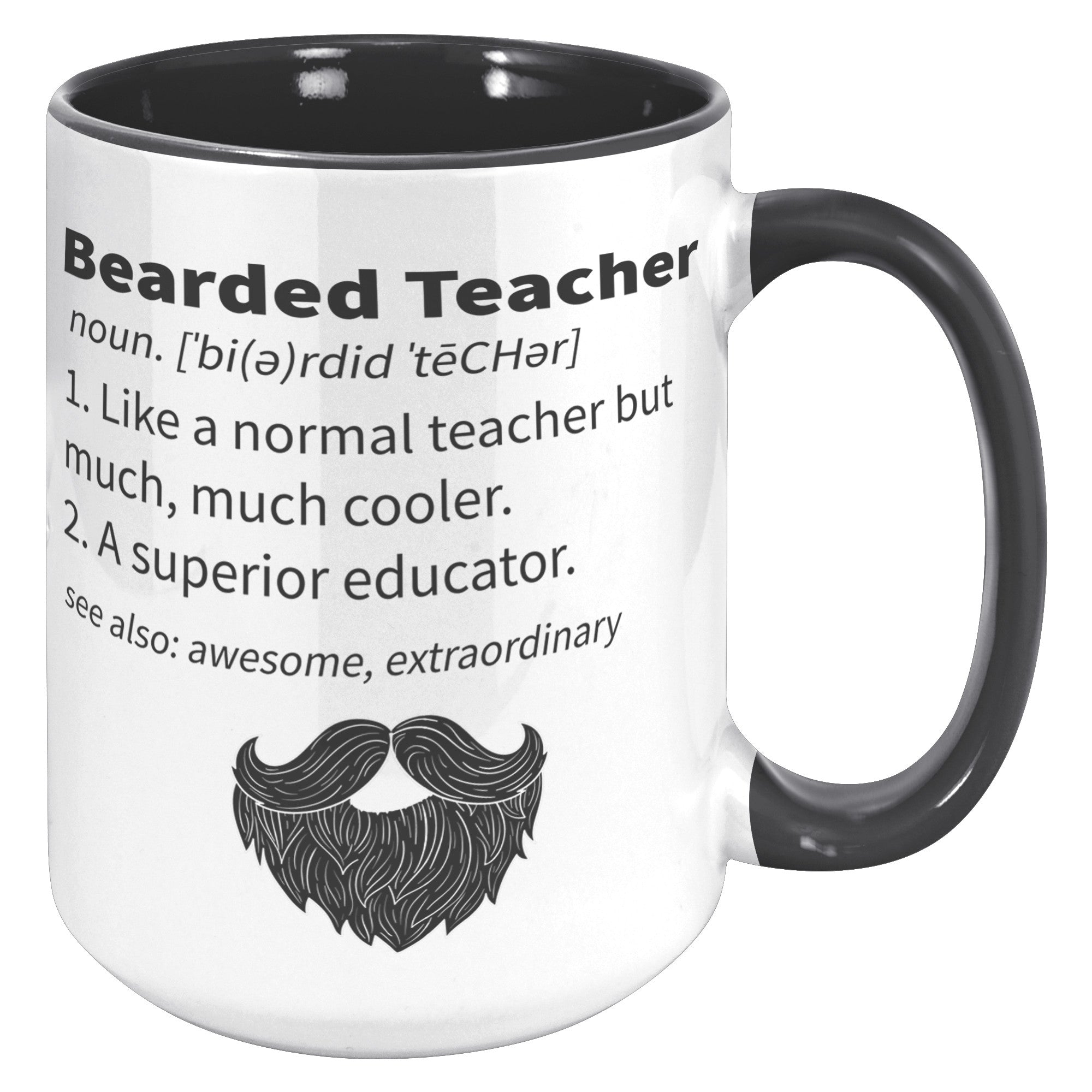 15oz Accent Mug - Bearded Teacher