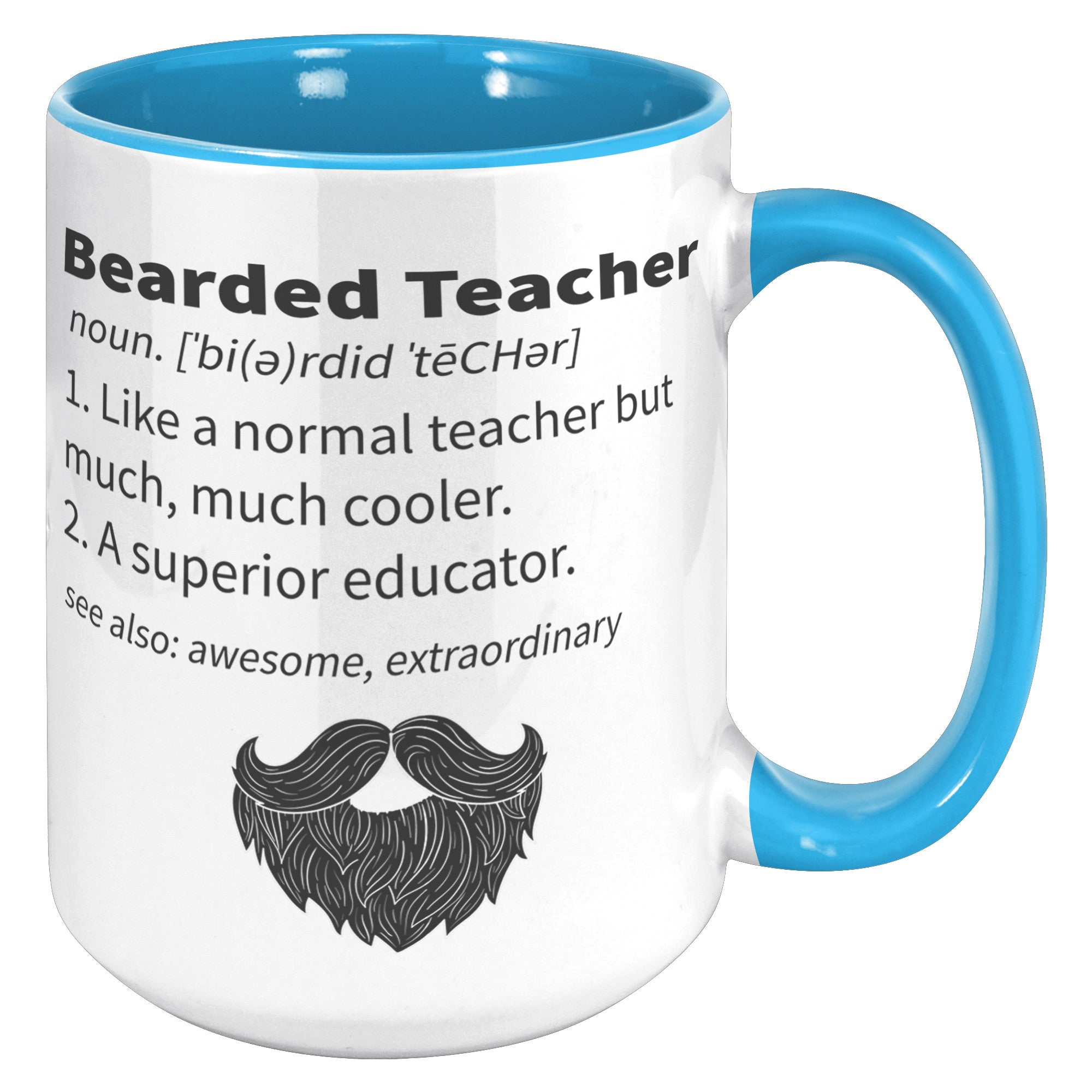 15oz Accent Mug - Bearded Teacher
