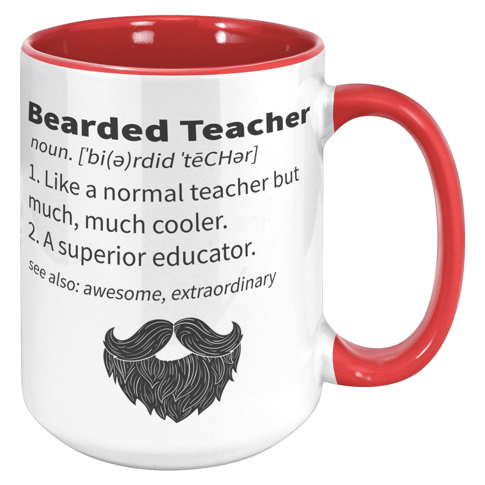 15oz Accent Mug - Bearded Teacher