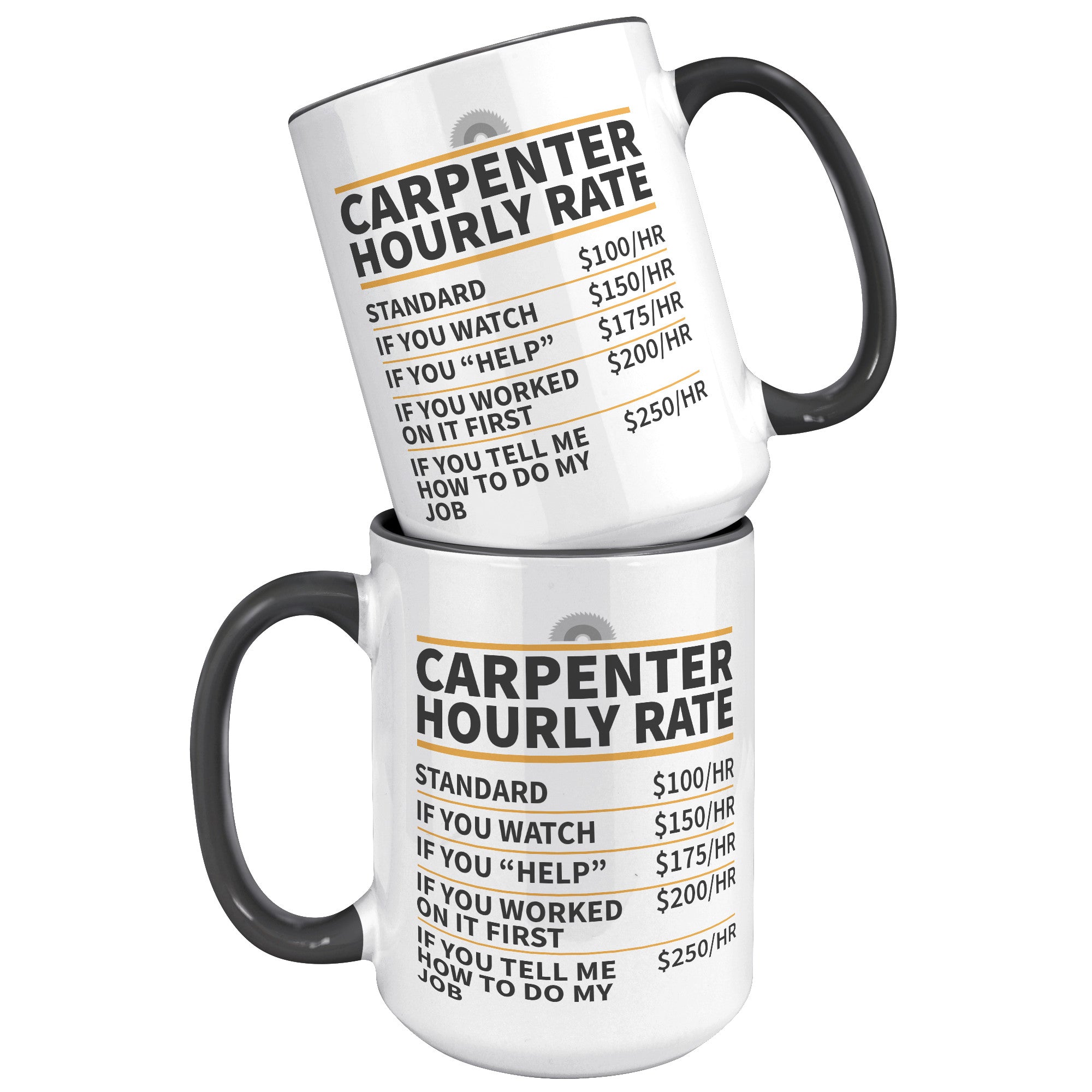15oz Accent Mug - Carpenter Hourly Rate