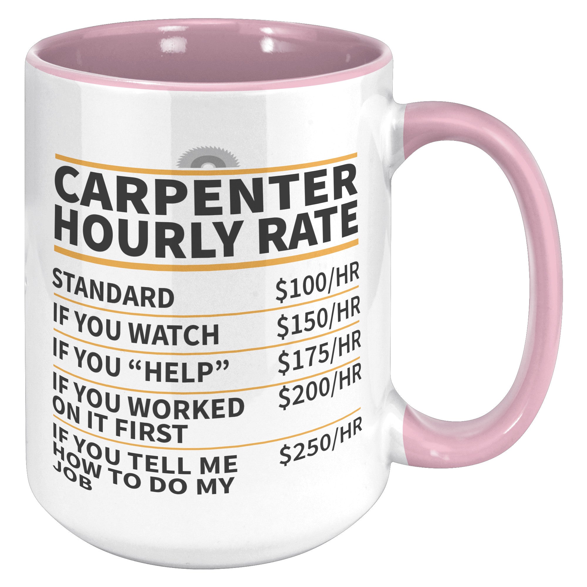 15oz Accent Mug - Carpenter Hourly Rate
