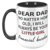 15oz Accent Mug - Dear Dad Financial Burden