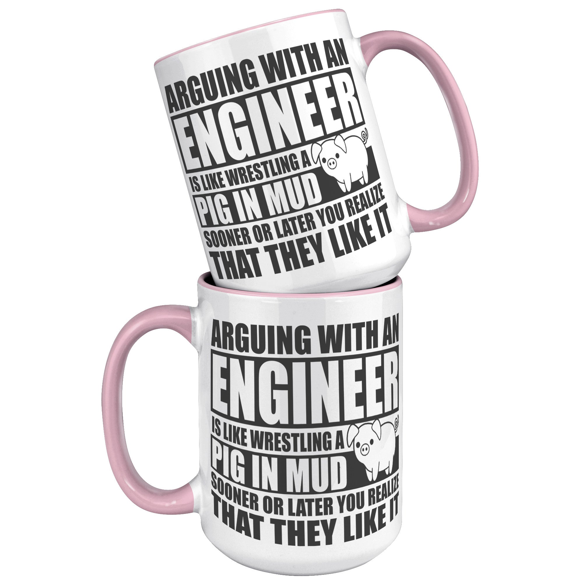 15oz Accent Mug - Engineer Pig In Mud
