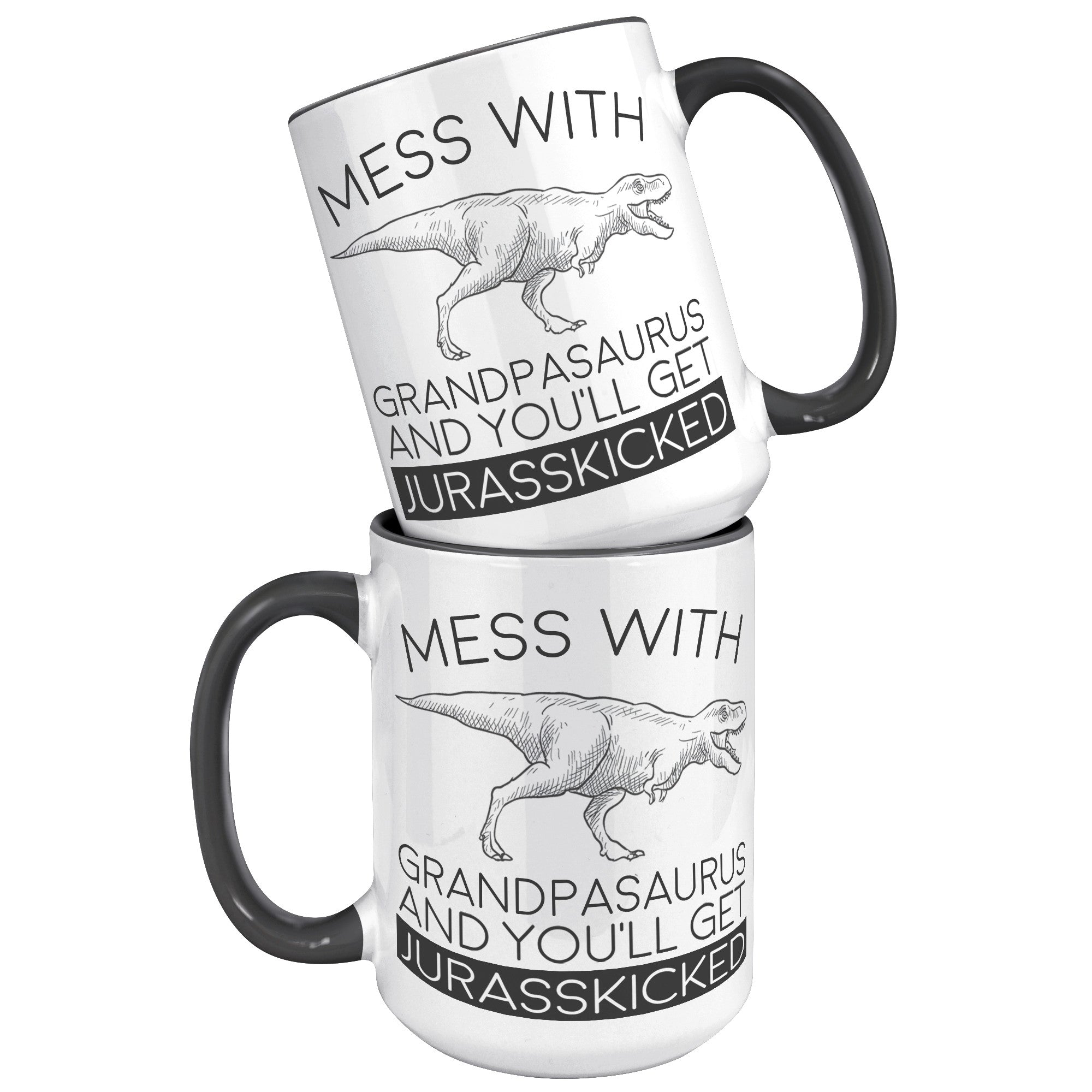 15oz Accent Mug - Grandpasaurus Jurasskicked